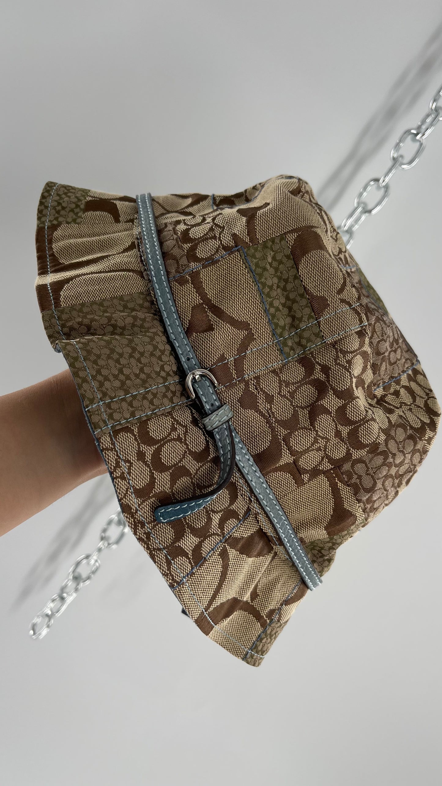 Vintage Coach Logo Patchwork Bucket Hat (Small)