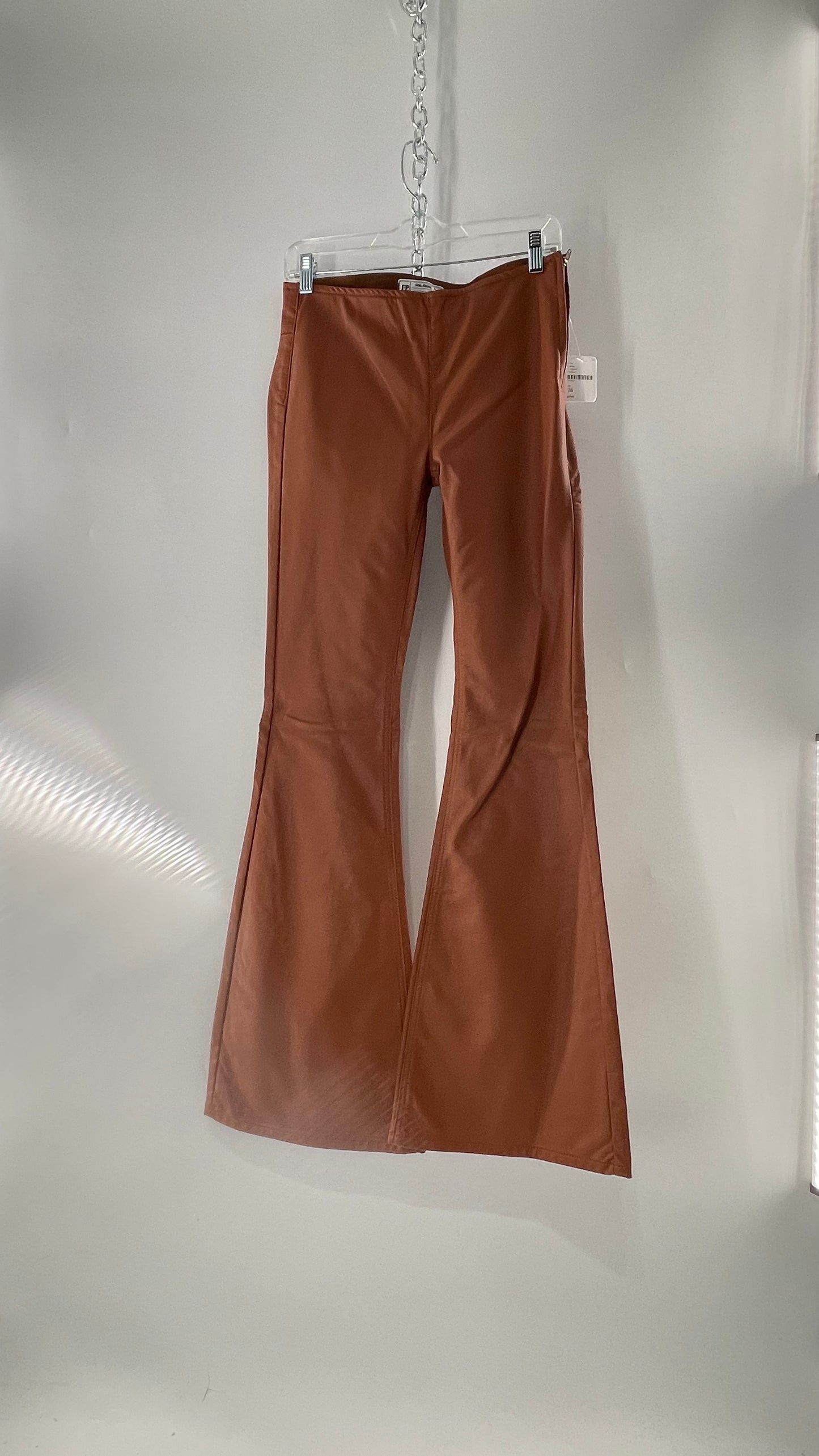 Free People Cognac Vegan Leather Flare (26W)