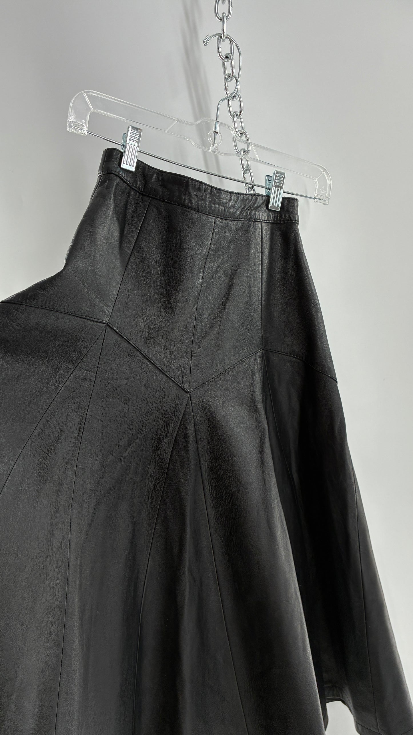 Vintage Fergs Omorro Leather Full Circle Skirt Made in Italy (XS)