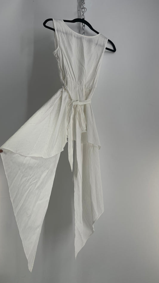 Sachin + Babi Anthropologie White Asymmetrical Hem Tunic Blouse (Medium)