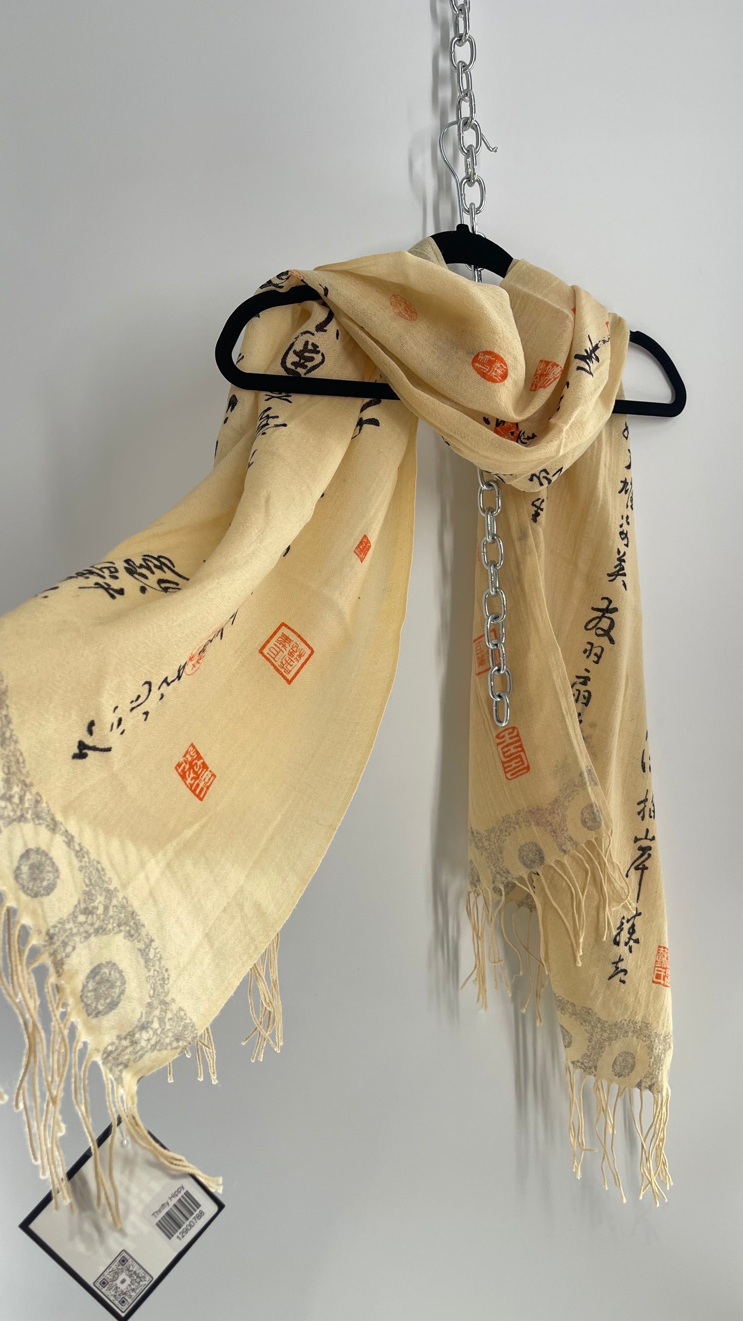 Vintage Japanese Tassel Scarf
