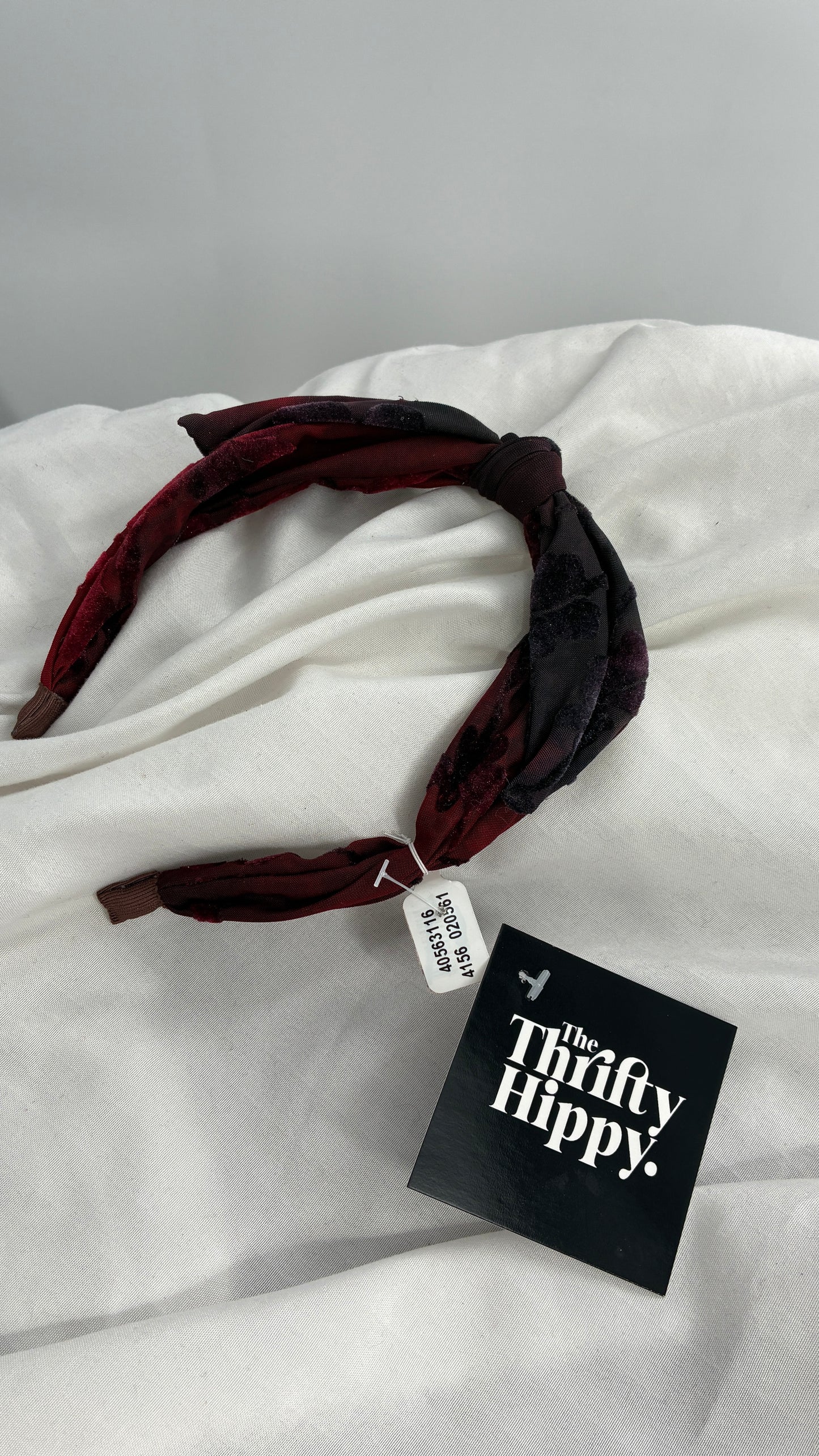 Free People Maroon Burgundy Velvet Headband with Tags Attached
