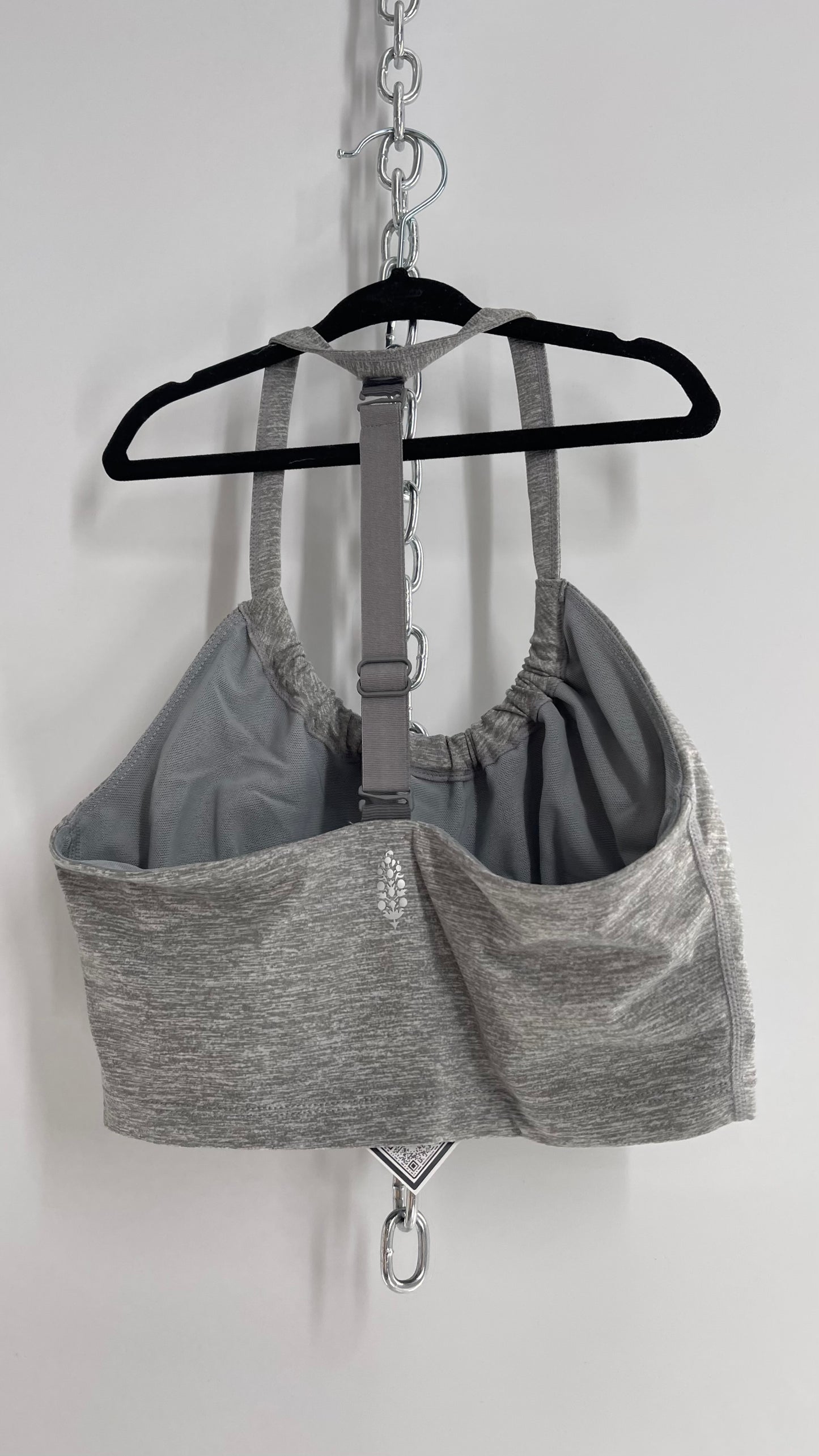 Free People Movement Grey Sports Bra with Adjustable Straps (Small)