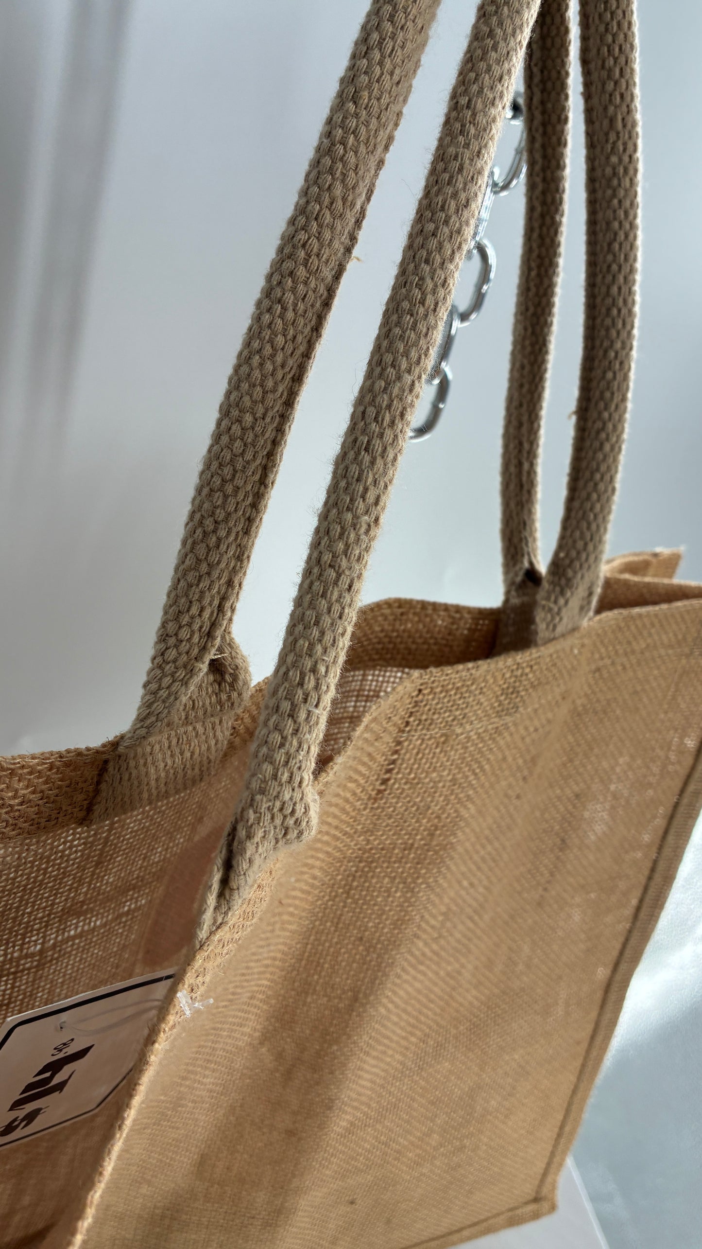 Vintage Burlap Monogram Beach Bag