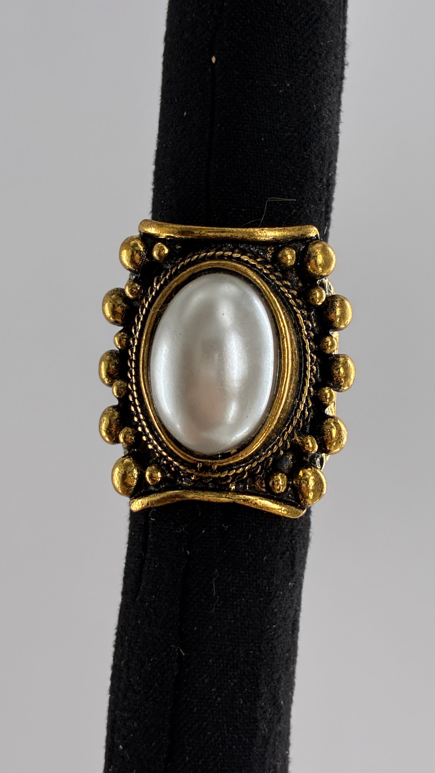 Gold and Pearl Chunky Dramatic Ring
