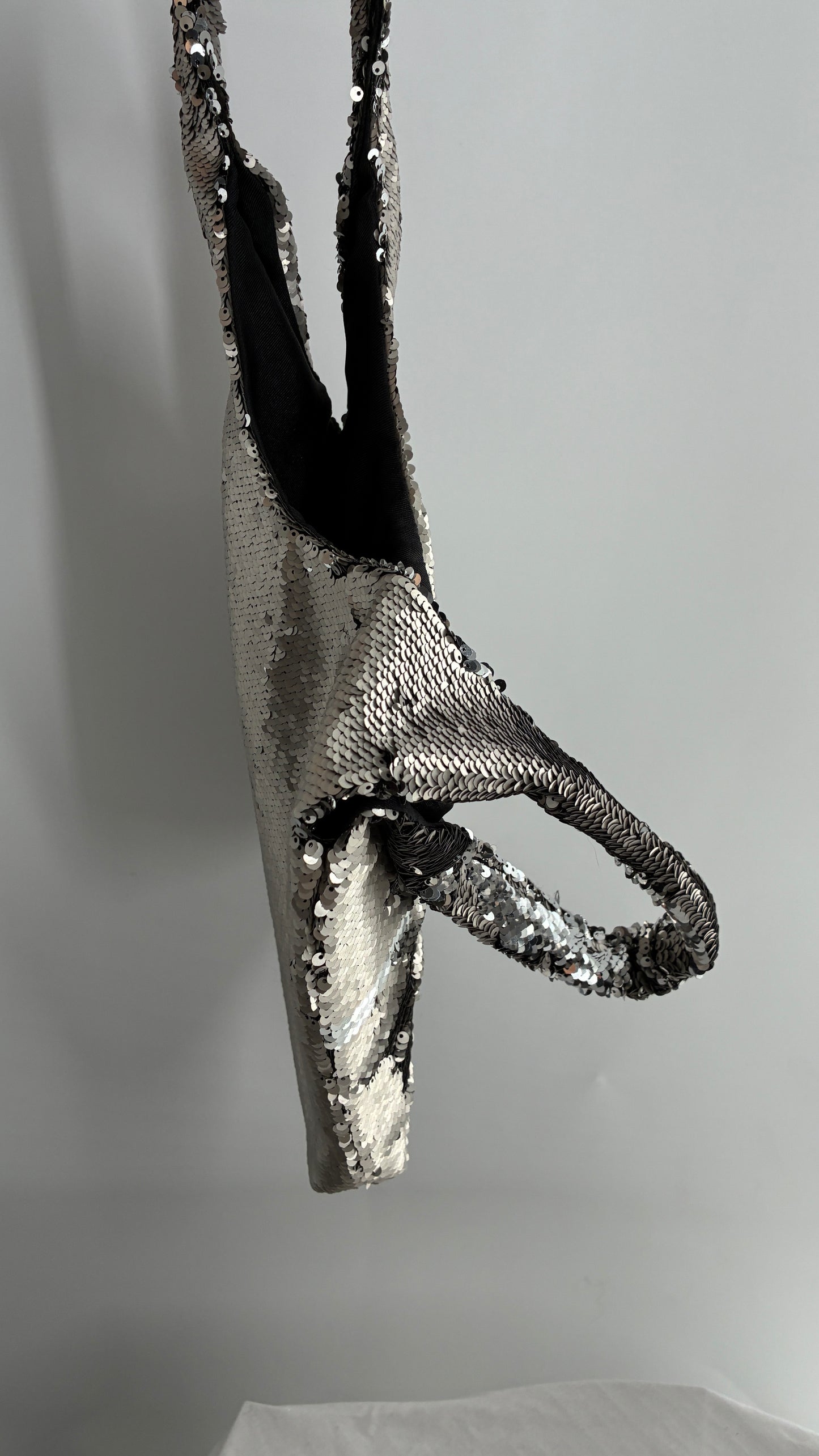 Free People ECOTE Silver Sequin Tote Bag