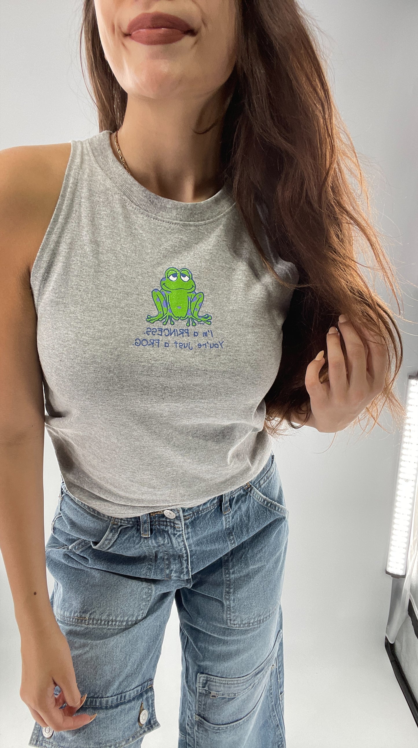 Deadstock Vintage Cropped Tank “I’m a Princess. You’re just a frog”