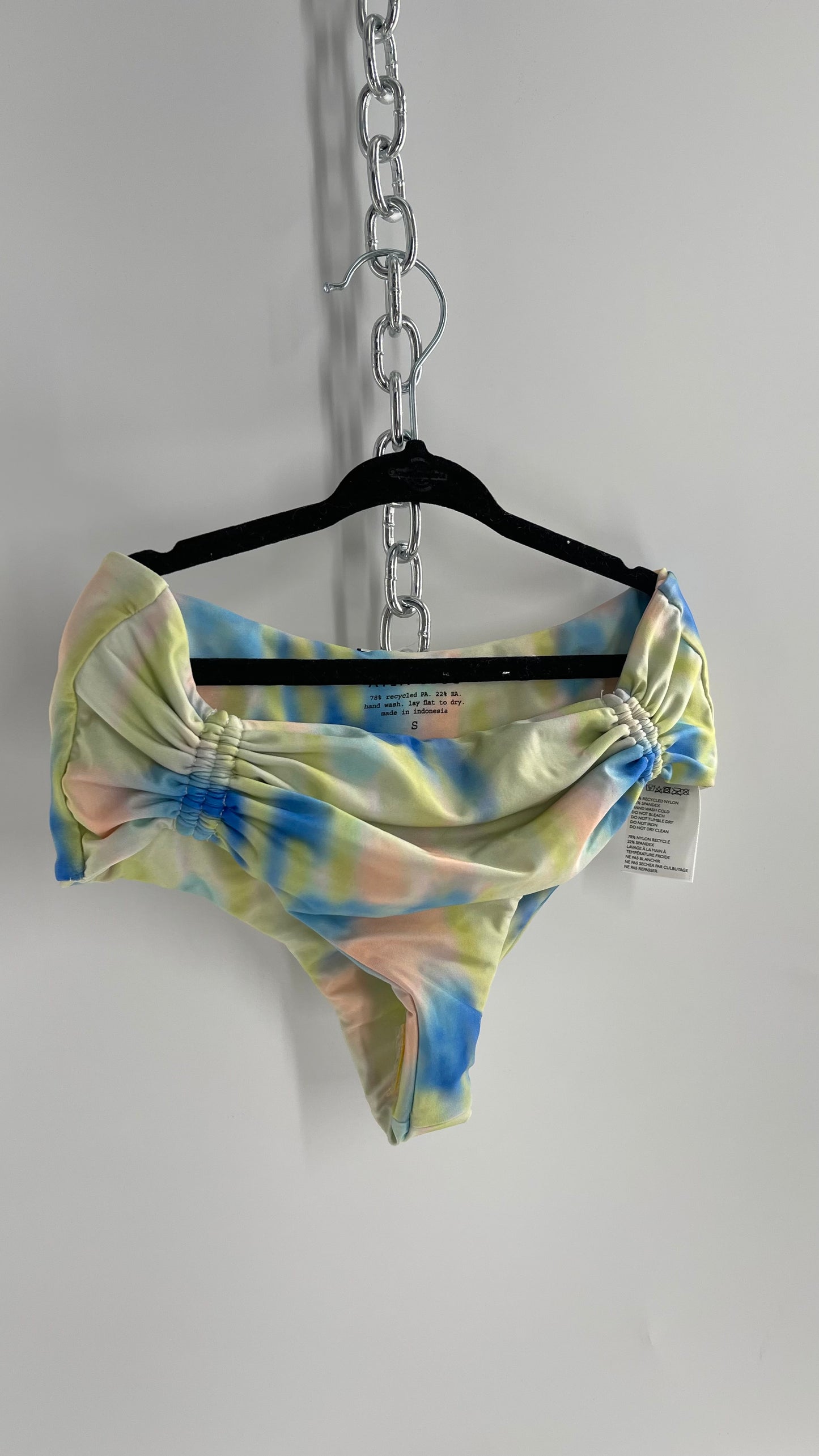 AILA BLUE Pastel Tie Dye Cheeky Swim Bottoms (Small)