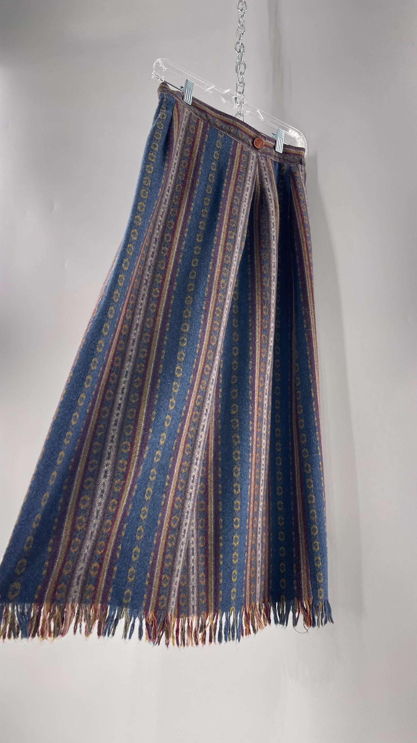 Vintage Bonnie Norma Woven 25% Wool Maxi Skirt (8)
