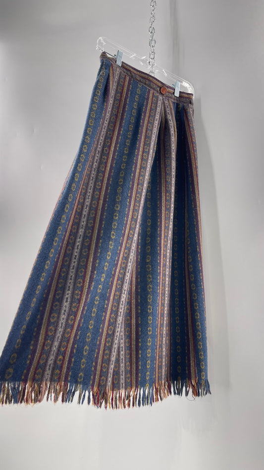 Vintage Bonnie Norma Woven 25% Wool Maxi Skirt (8)