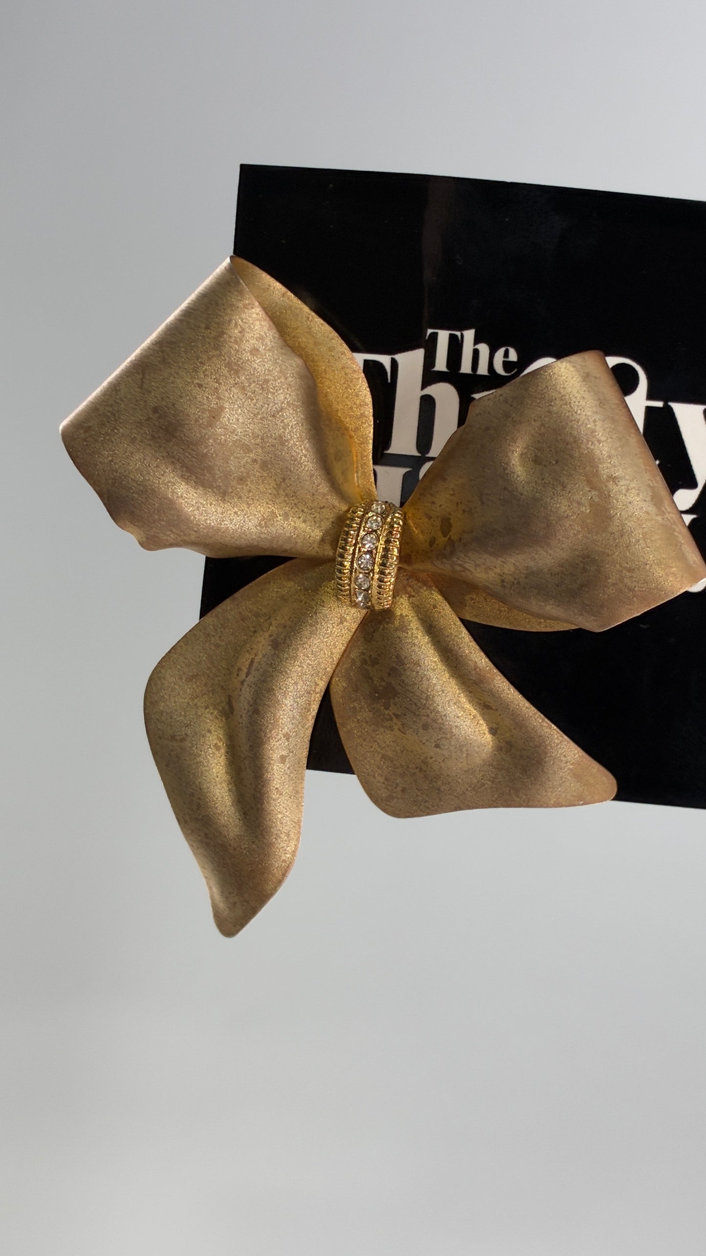 Vintage Oversized Gold Bow Brooch Pin