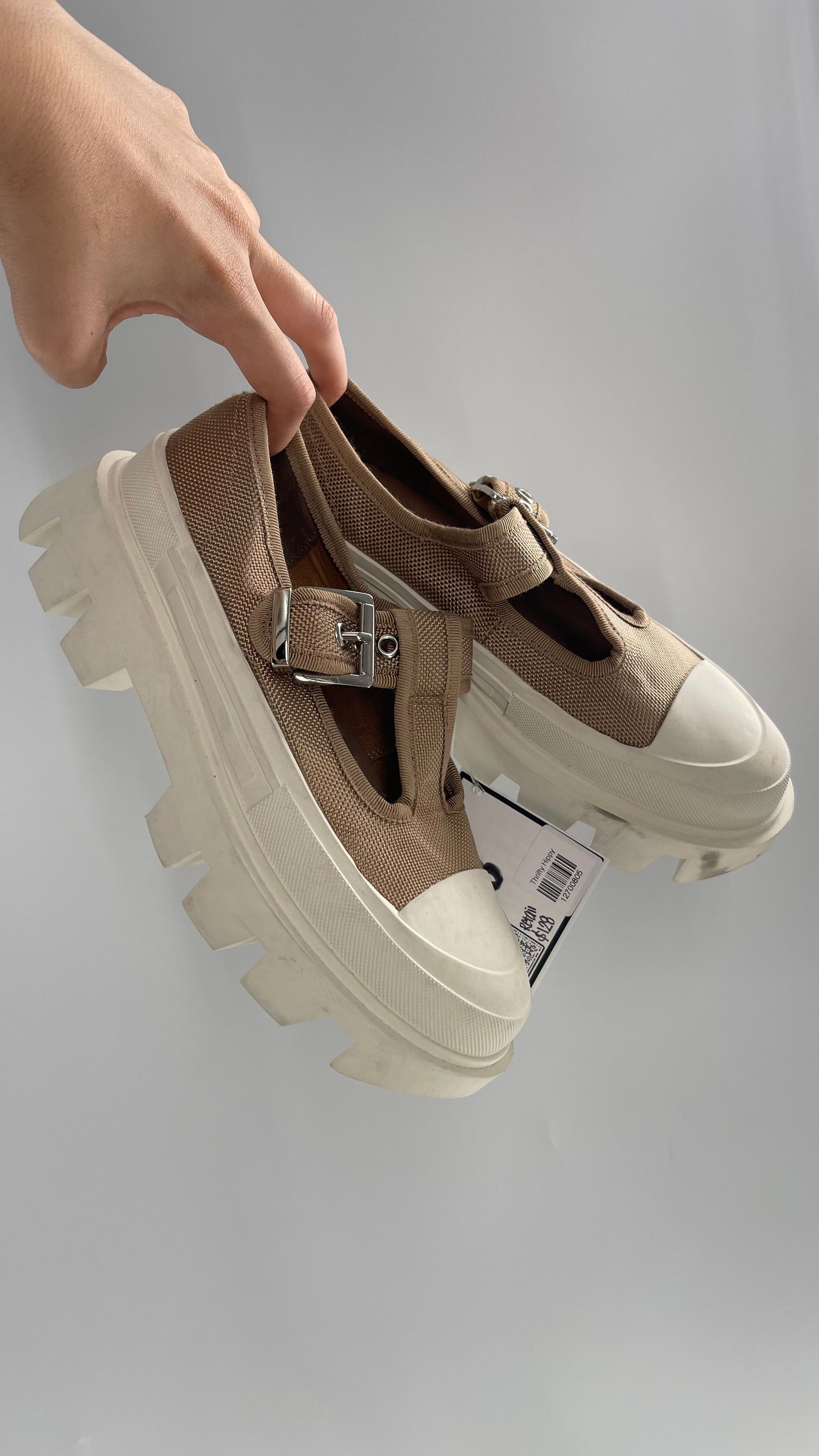 Jeffrey Campbell Marley Tan Canvas Mary Janes (6)