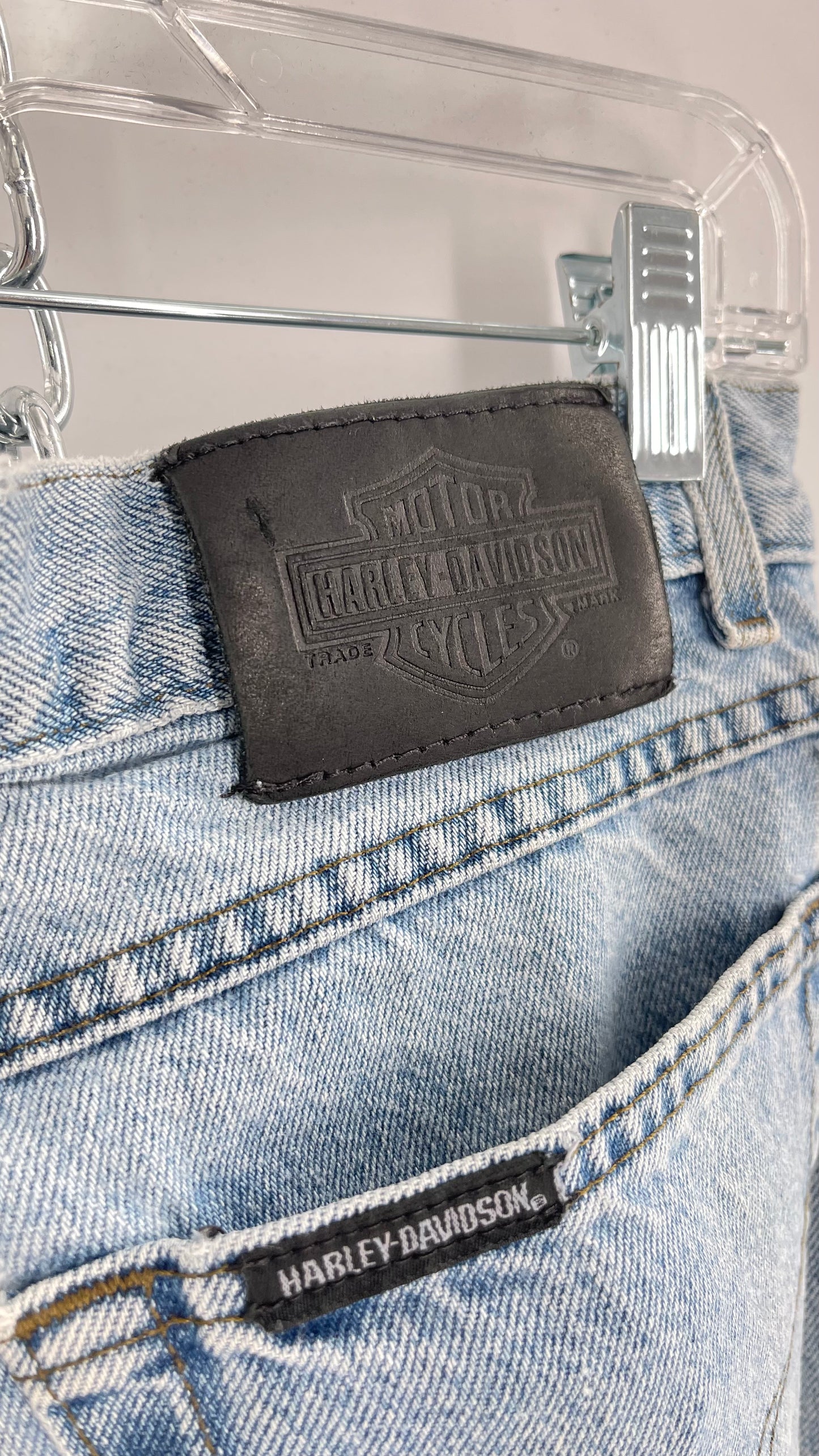 Harley Davidson Light Wash Straight Legs with Tears/ Distressing (31/32)