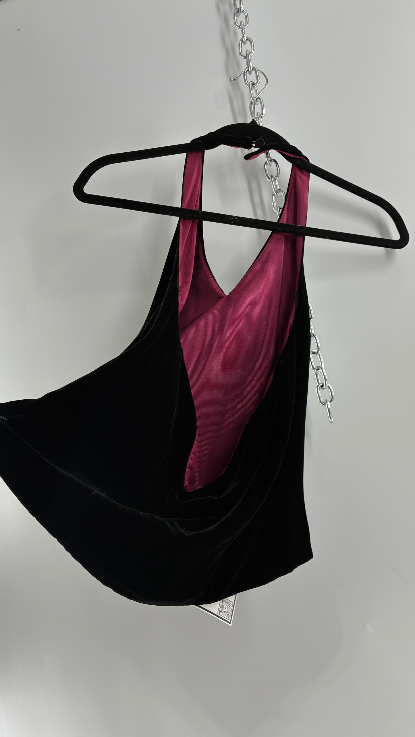 ANN TAYLOR Petite Black Velvet Low Back Tailored Cropped Halter (8P)