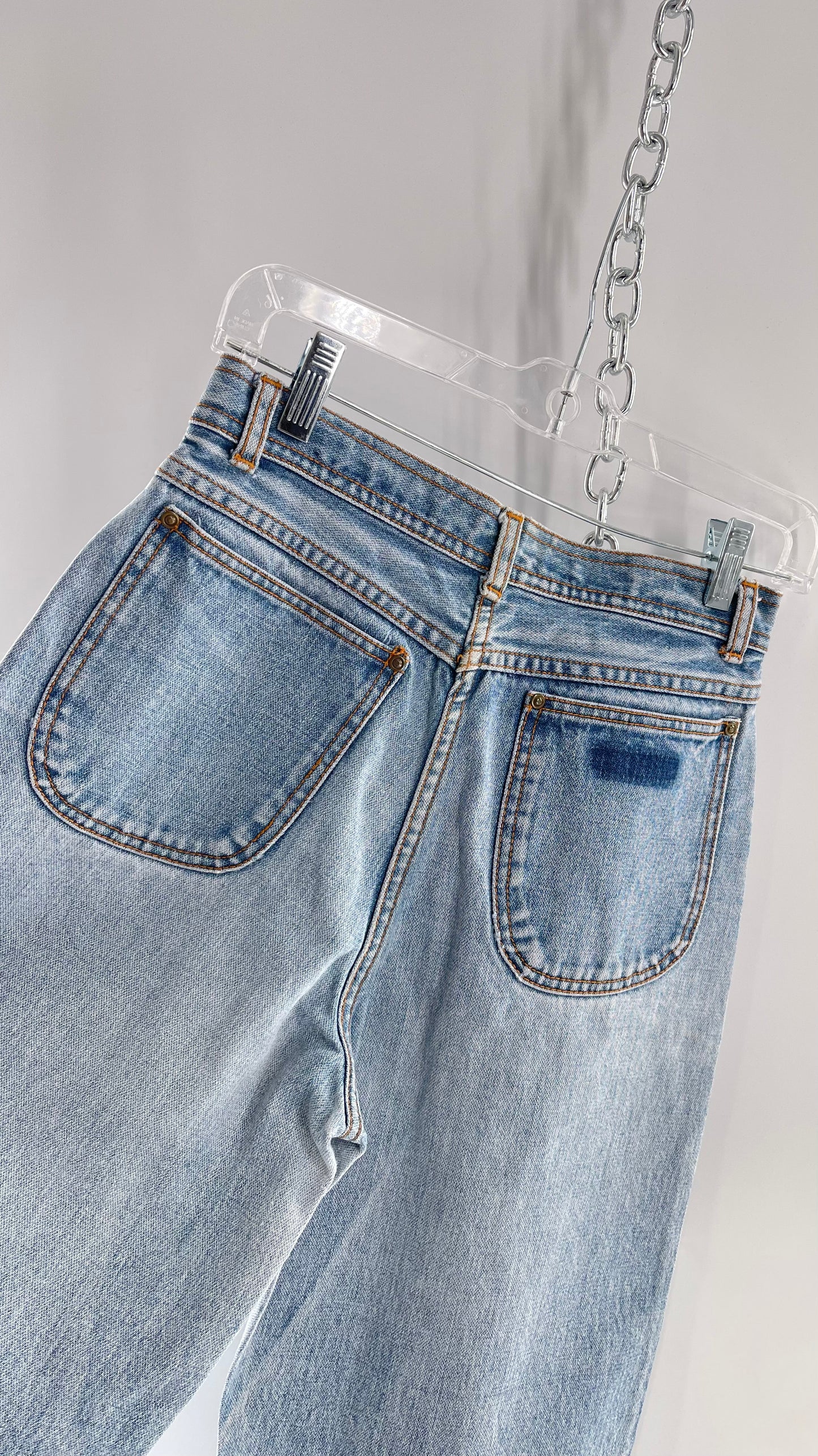 Vintage Sergio Valente Light Blue Ultra High Waisted Mom Jeans with Distressing (28)