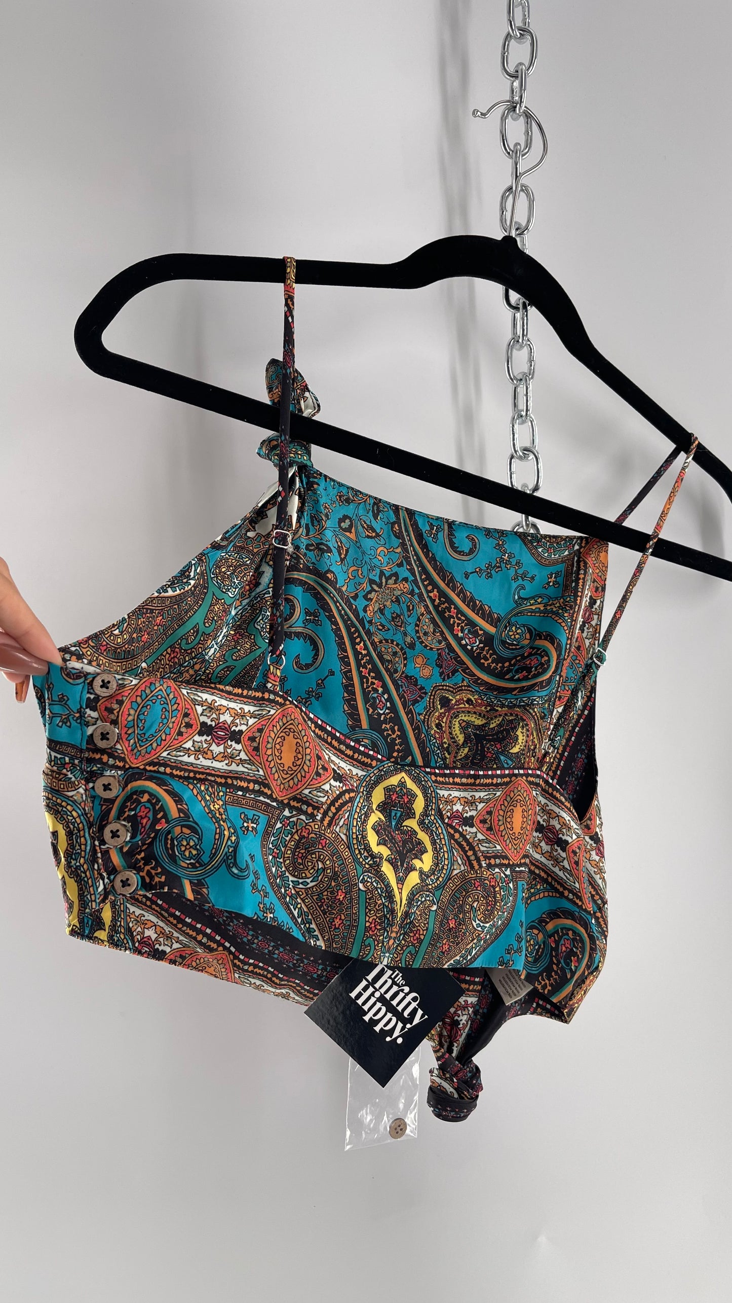 Intimately Free People Satin Paisley Crop with Knot Details (2)