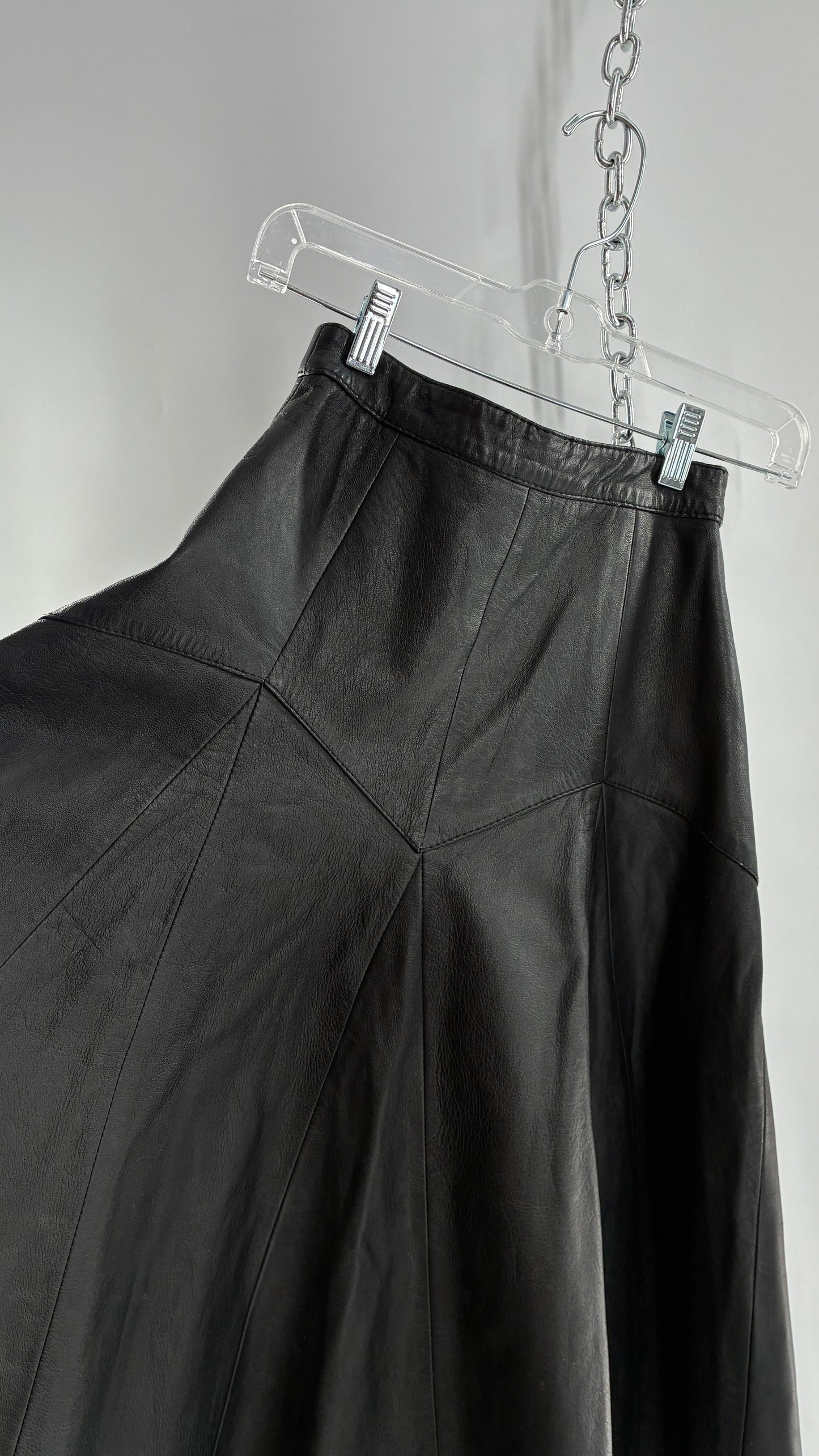 Vintage Fergs Omorro Leather Full Circle Skirt Made in Italy (XS)