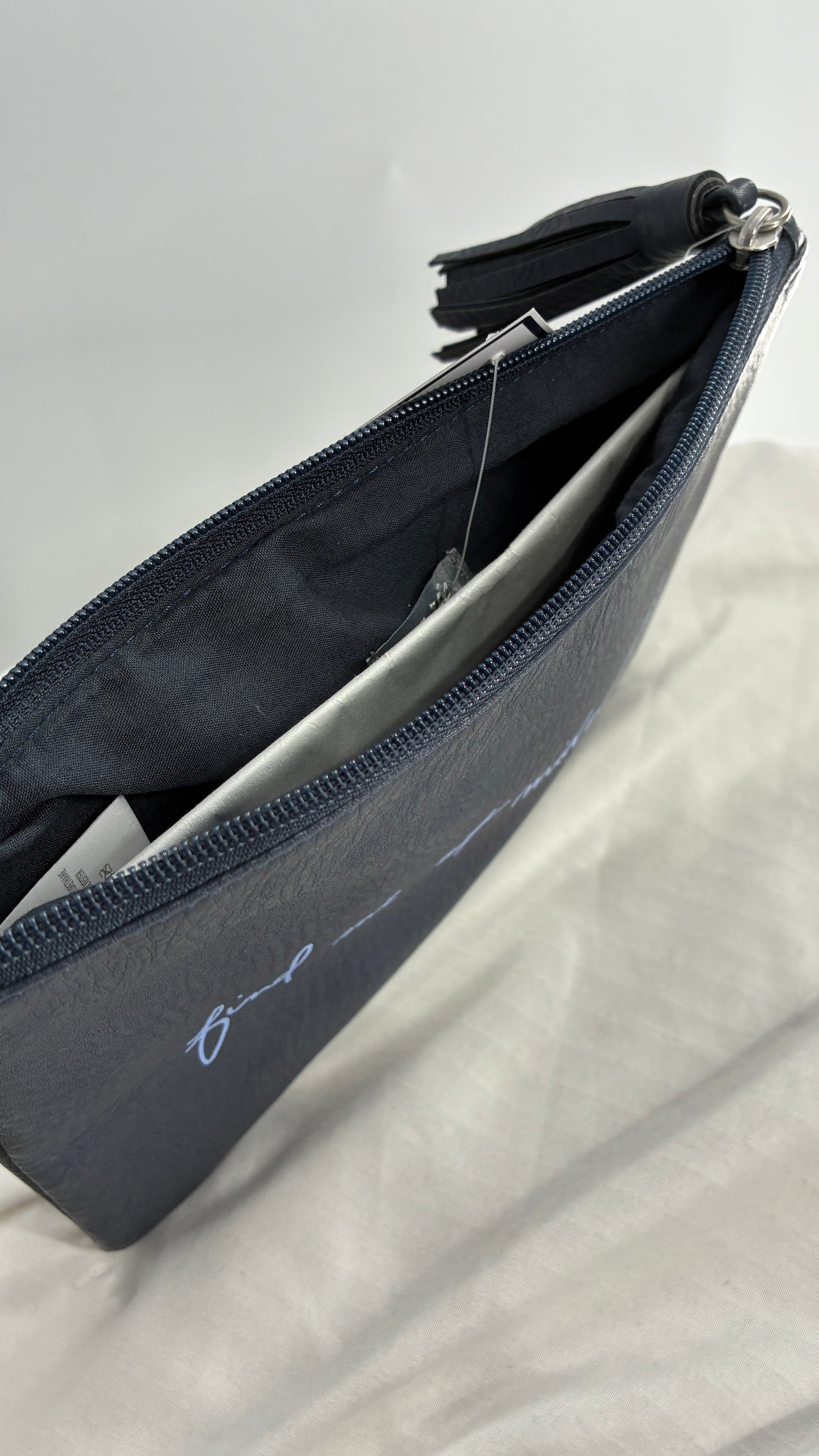 AERIE Find Me at Midnight Vegan Leather Tassel Pouch