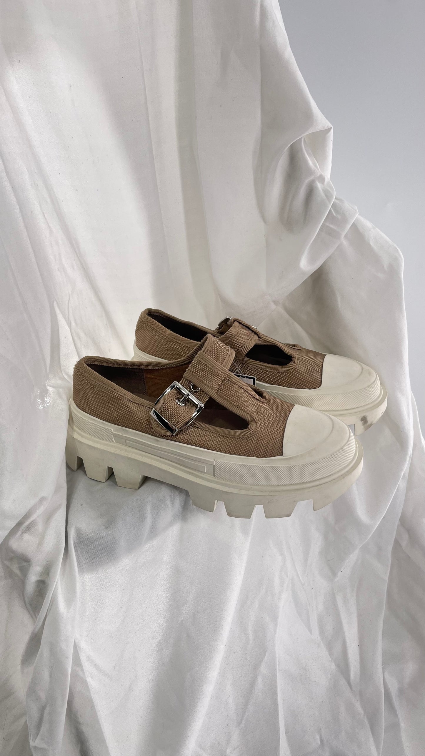 Jeffrey Campbell Marley Tan Canvas Mary Janes (6)