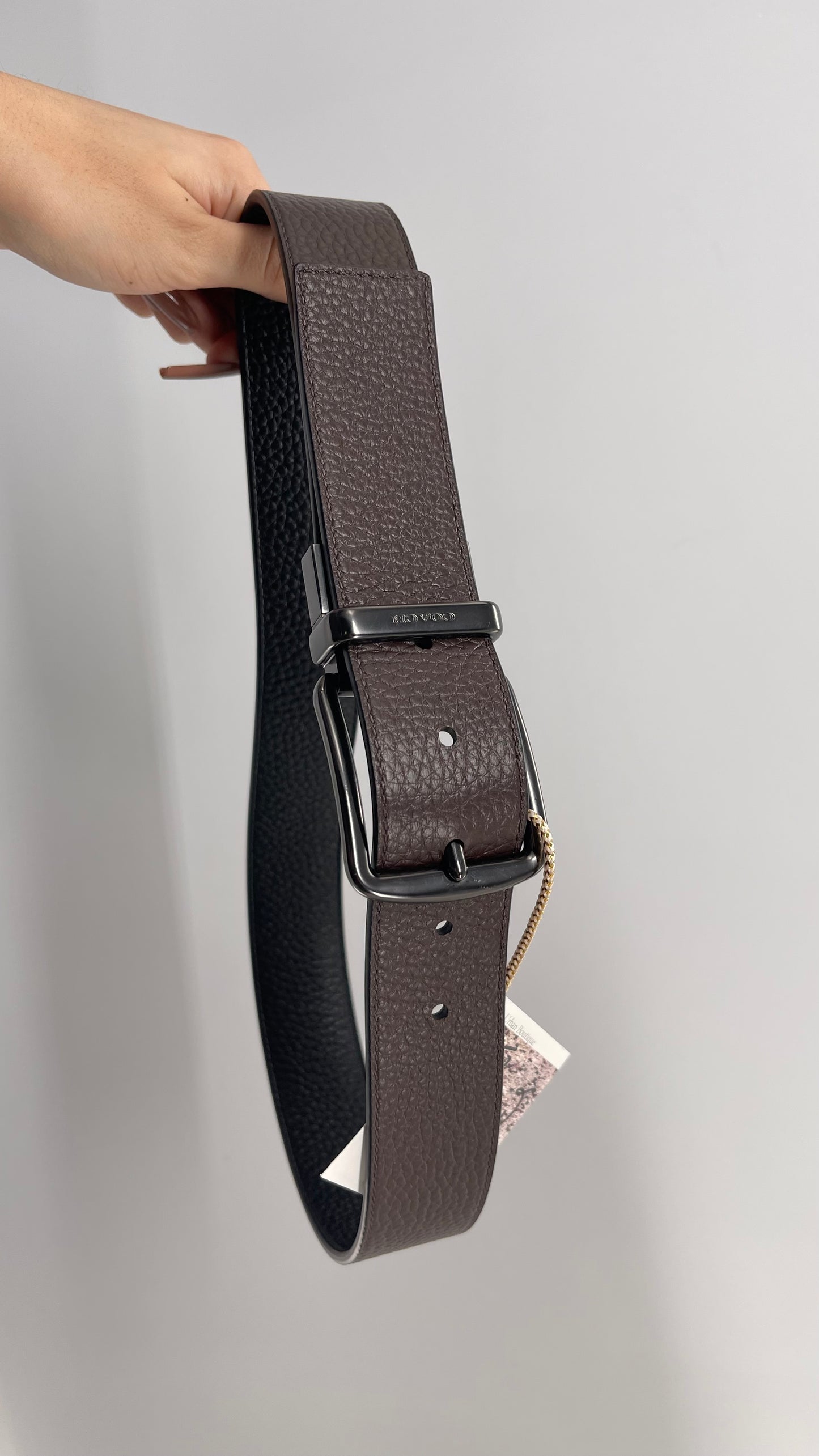 Coach Brown/Black Reversible Leather Belt (Small)