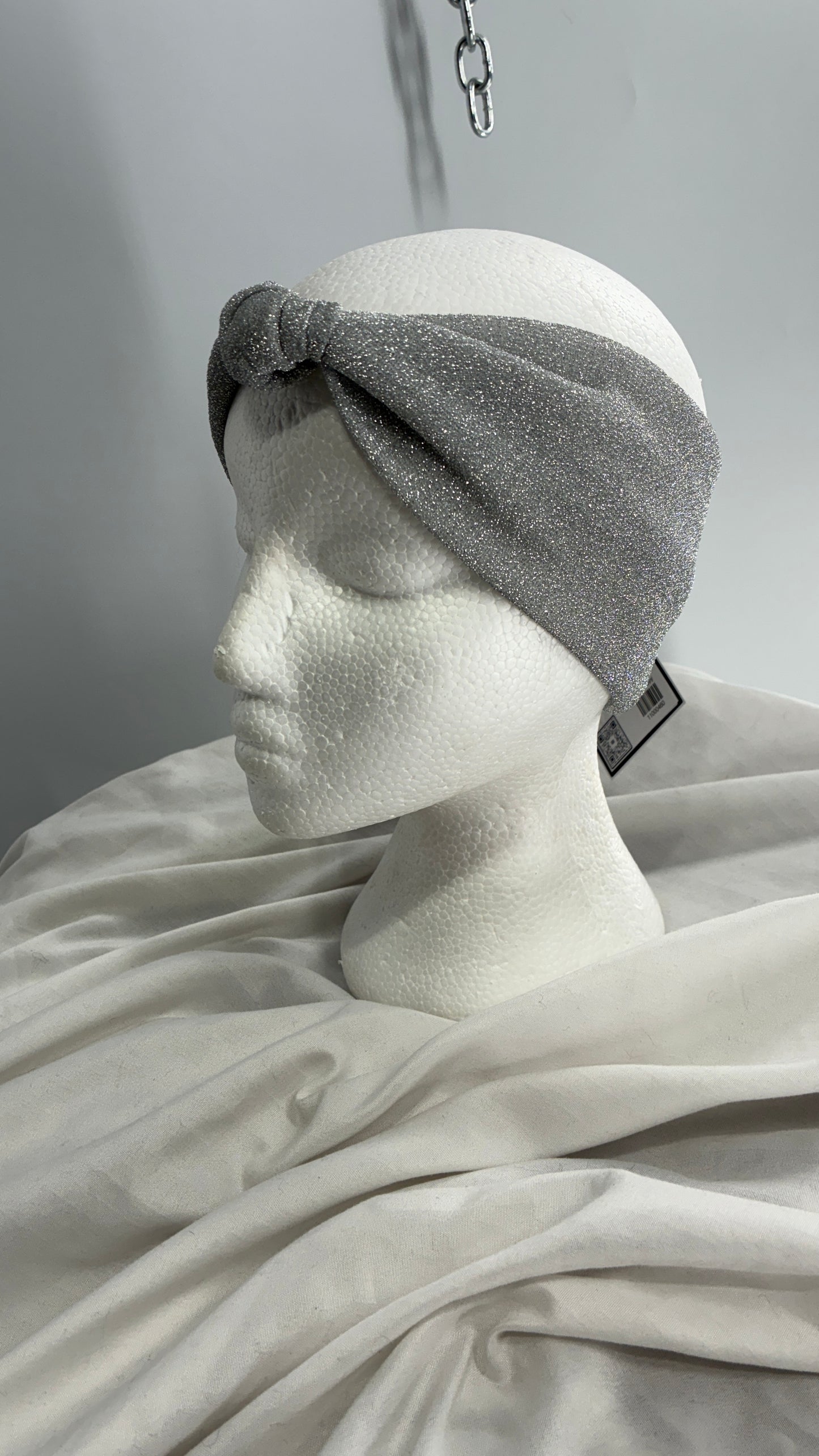 Silver Metallic Stretch Headband