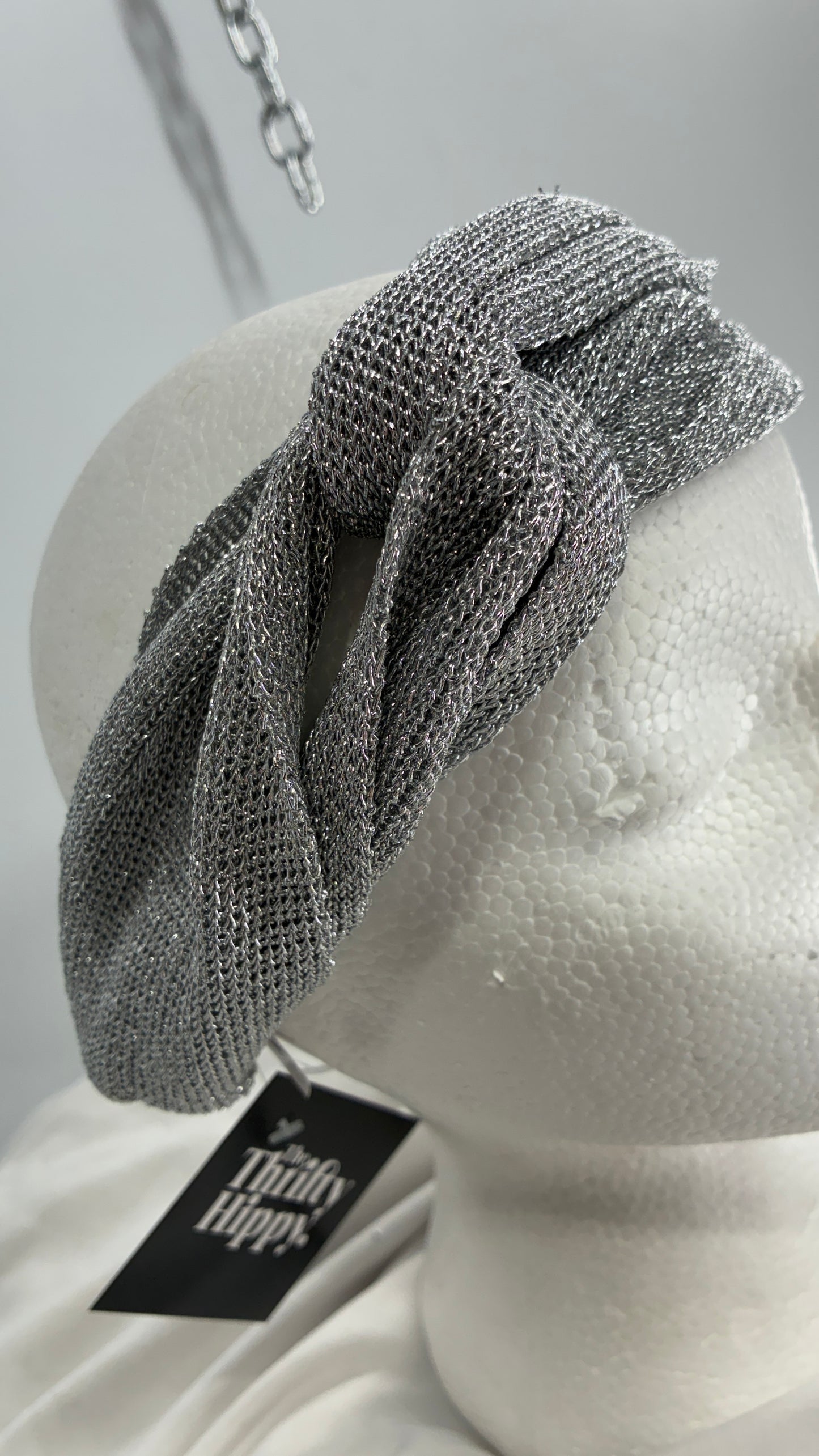 Free People Metallic Silver Mesh Headband