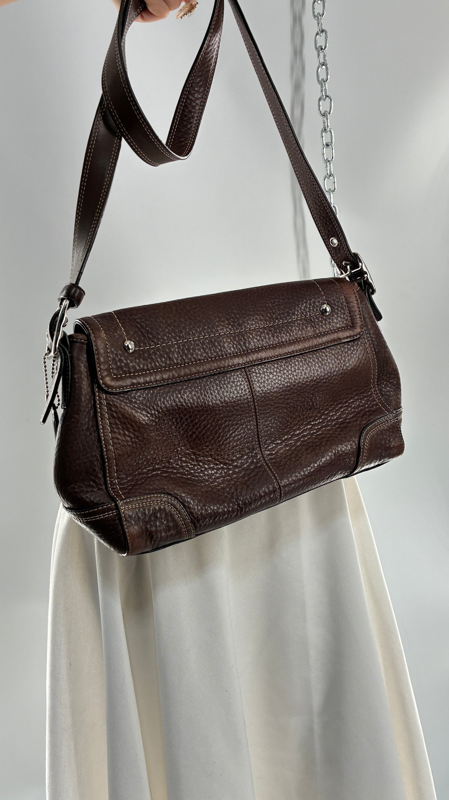 Vintage COACH Hamilton Brown Leather Crossbody