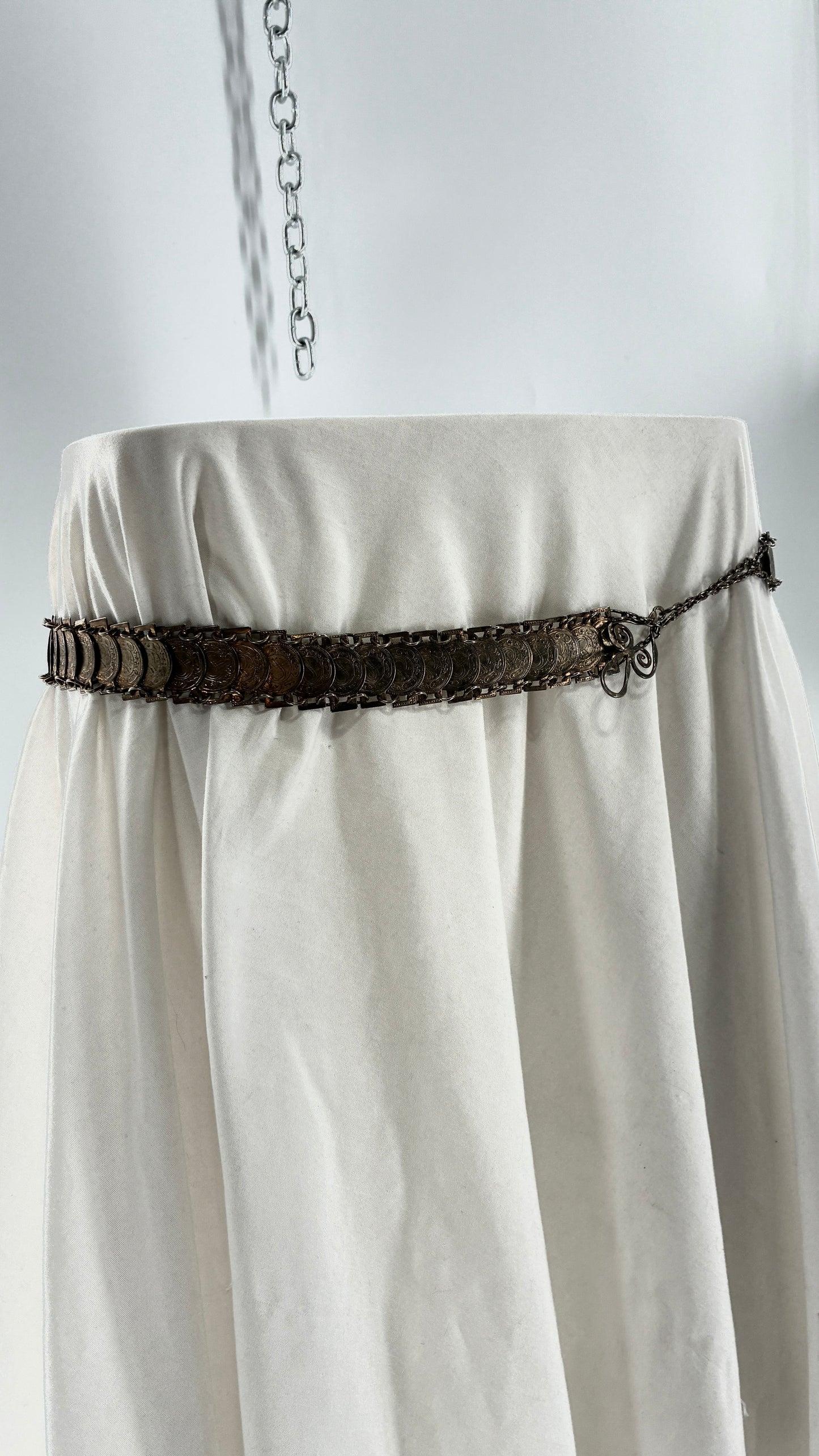 Vintage Bronze Coin Chainlink Belt