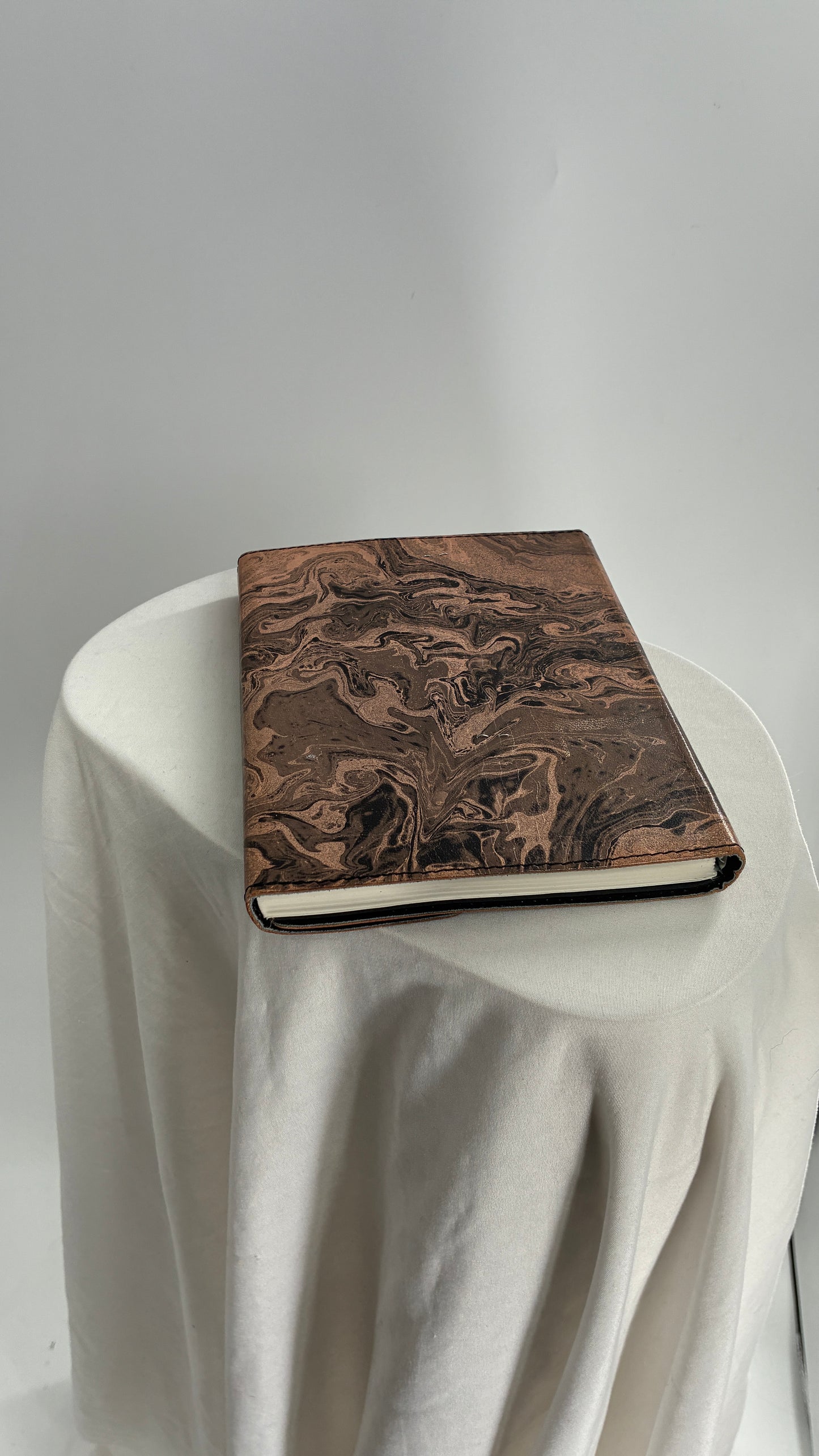 Urban Outfitters Marbled Pink/Grey Leather Bound Notebook