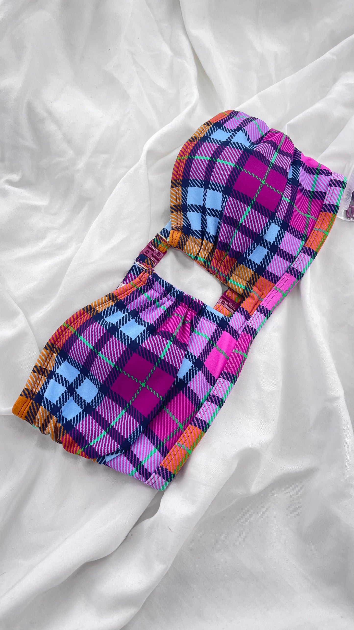 Urban Outfitters Out From Under Plaid Swim Top (Small)