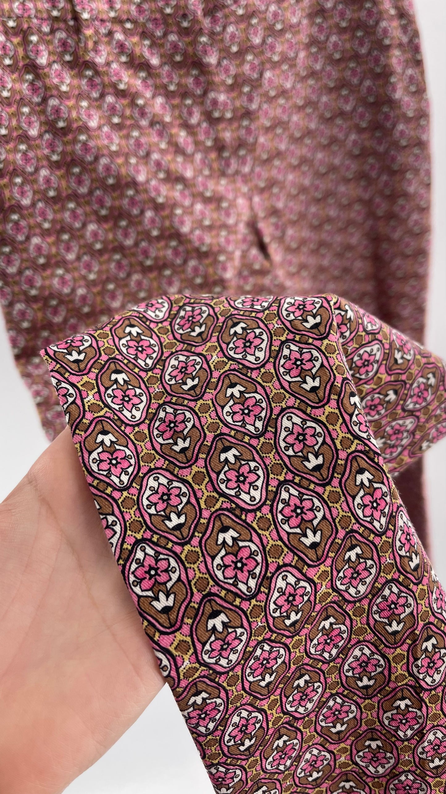 Vintage PRADA Trouser Brown Pink 1970s Style Pattern (28)