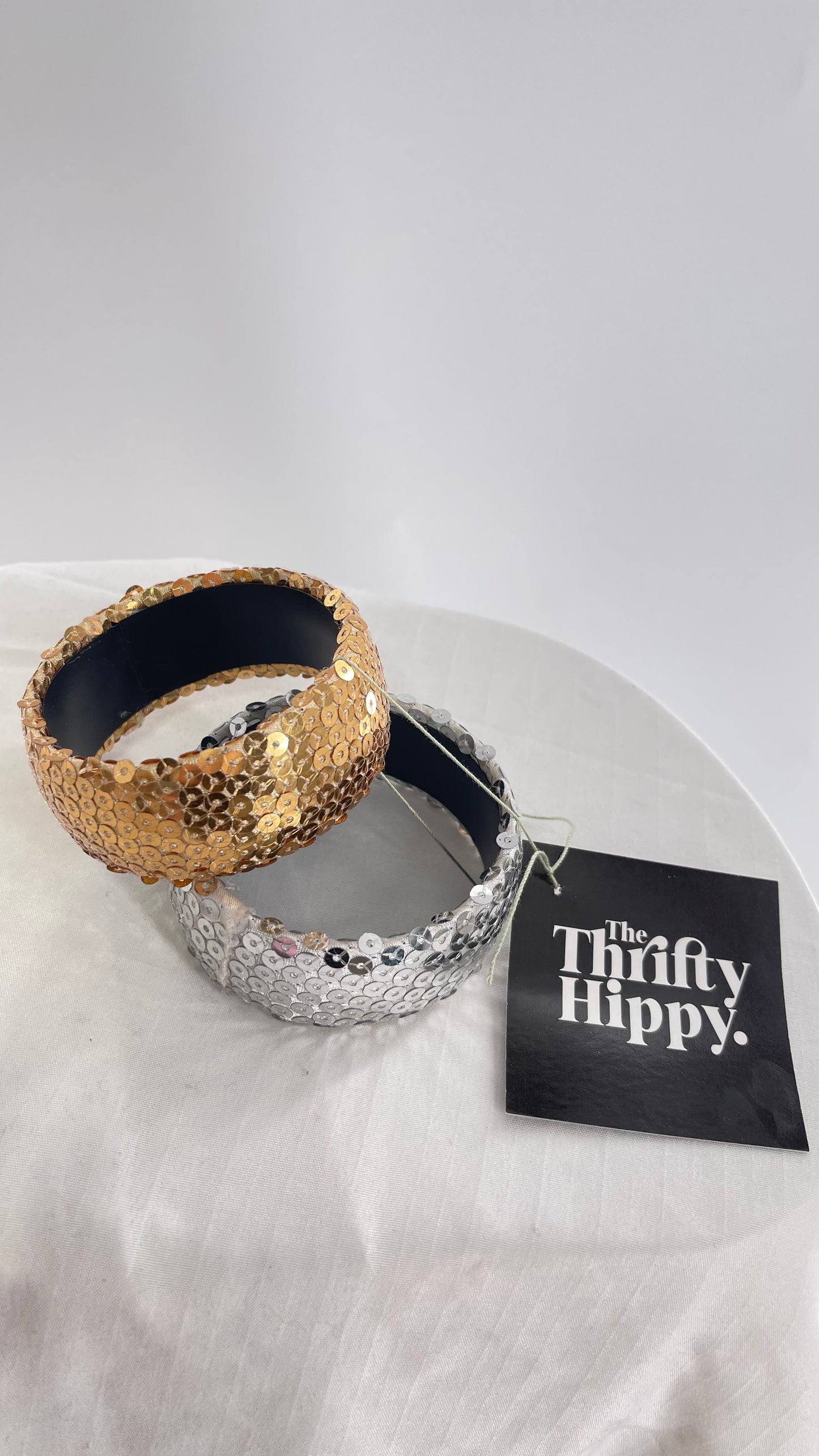 Vintage Sequin Metallic Rocker Bangles
