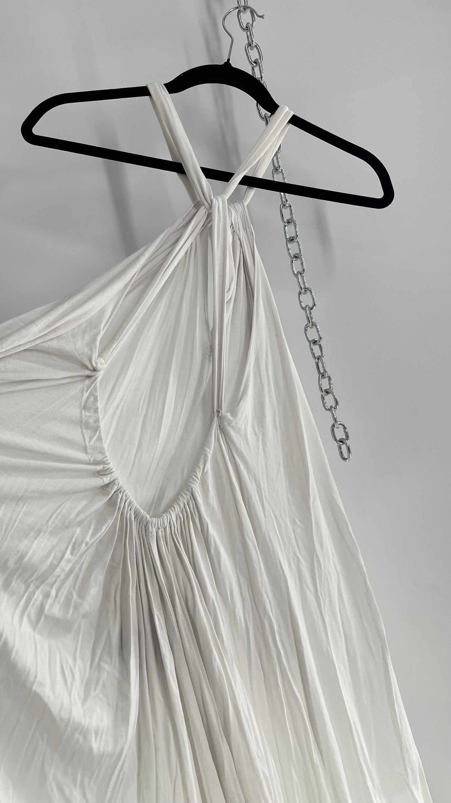 Free People White Adjustable Lycra Dress (Small)
