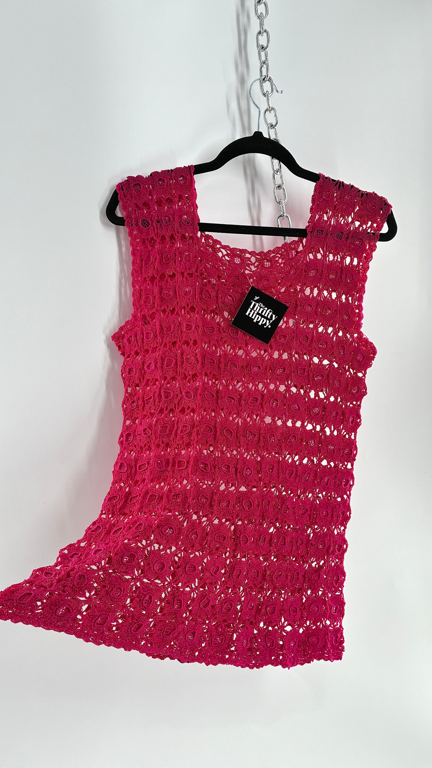 Vintage Handmade Crochet Hot Pink (Medium)