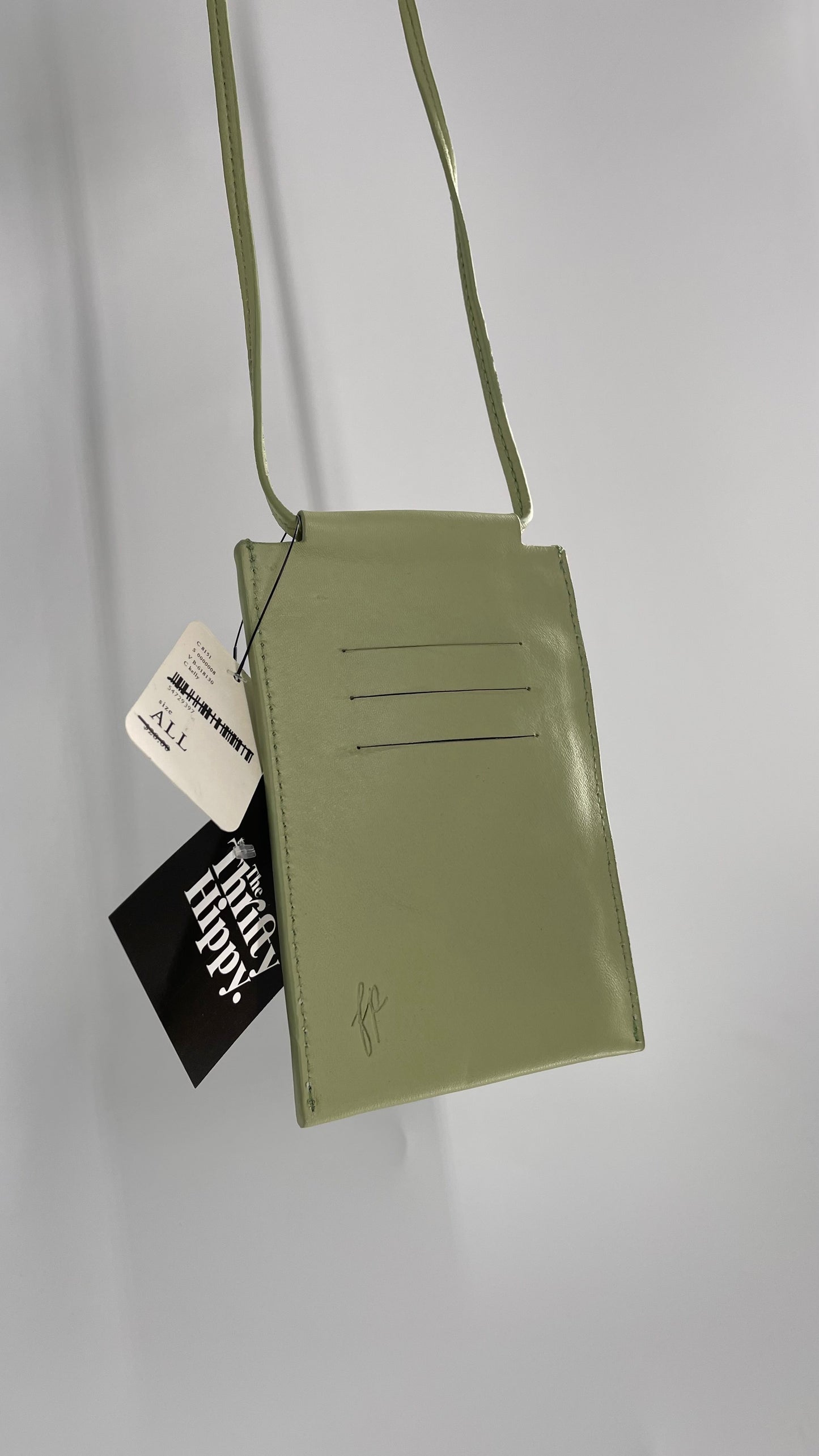 Free People Sage Green Crossbody Phone Pouch with Tags Attached