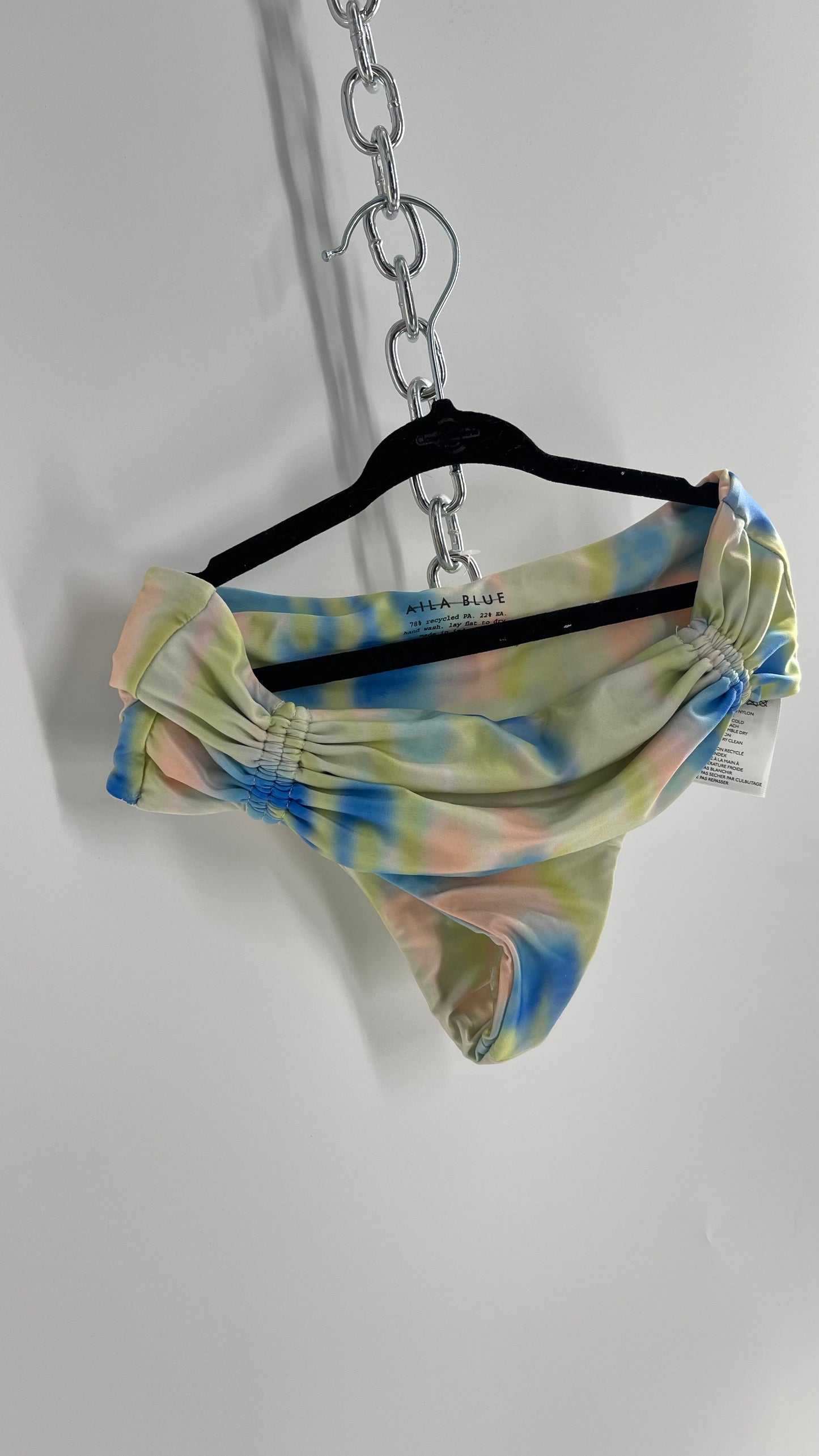 AILA BLUE Pastel Tie Dye Cheeky Swim Bottoms (Small)
