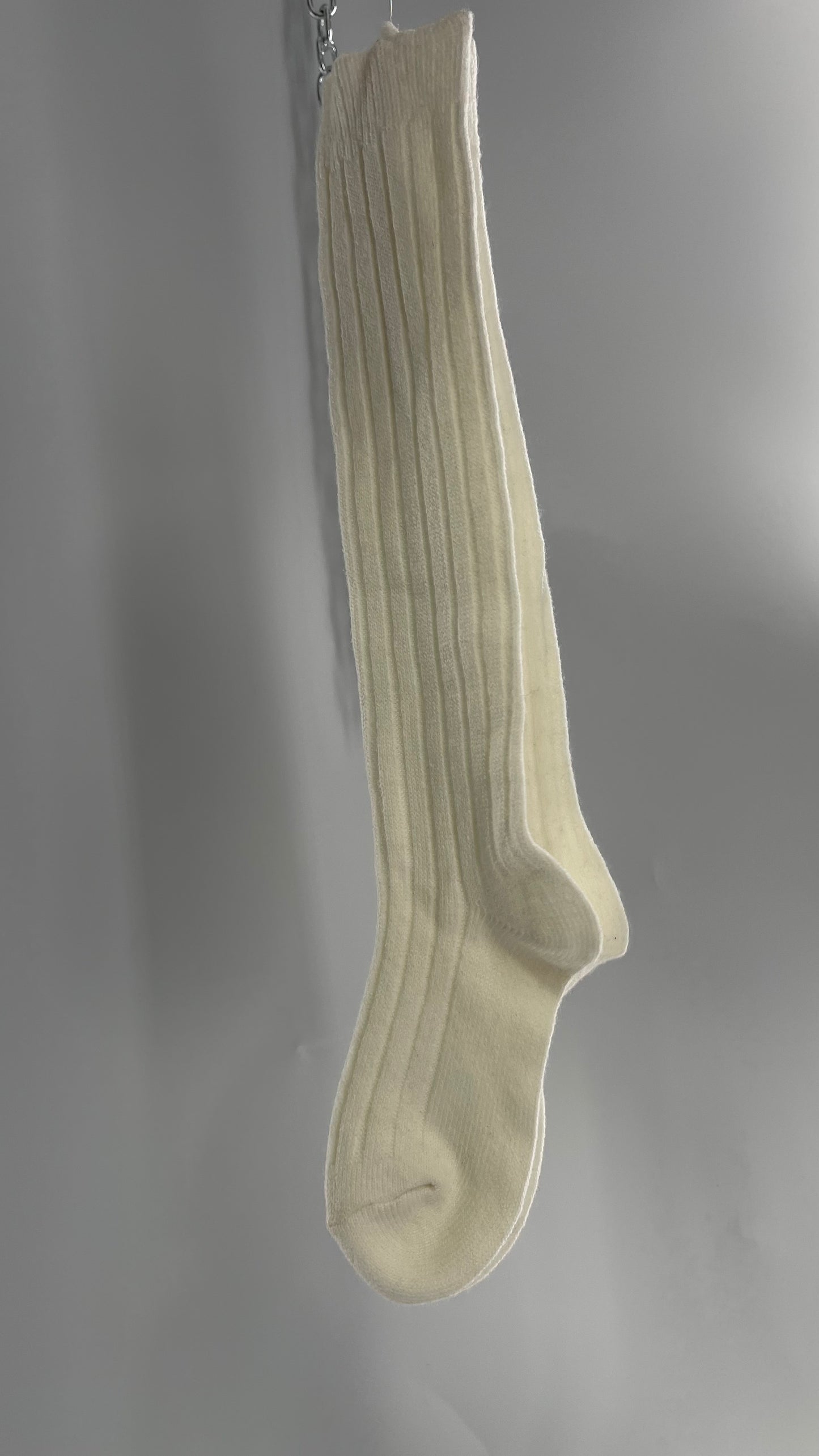 Free People Off White Ribbed Knee/Thigh High Socks