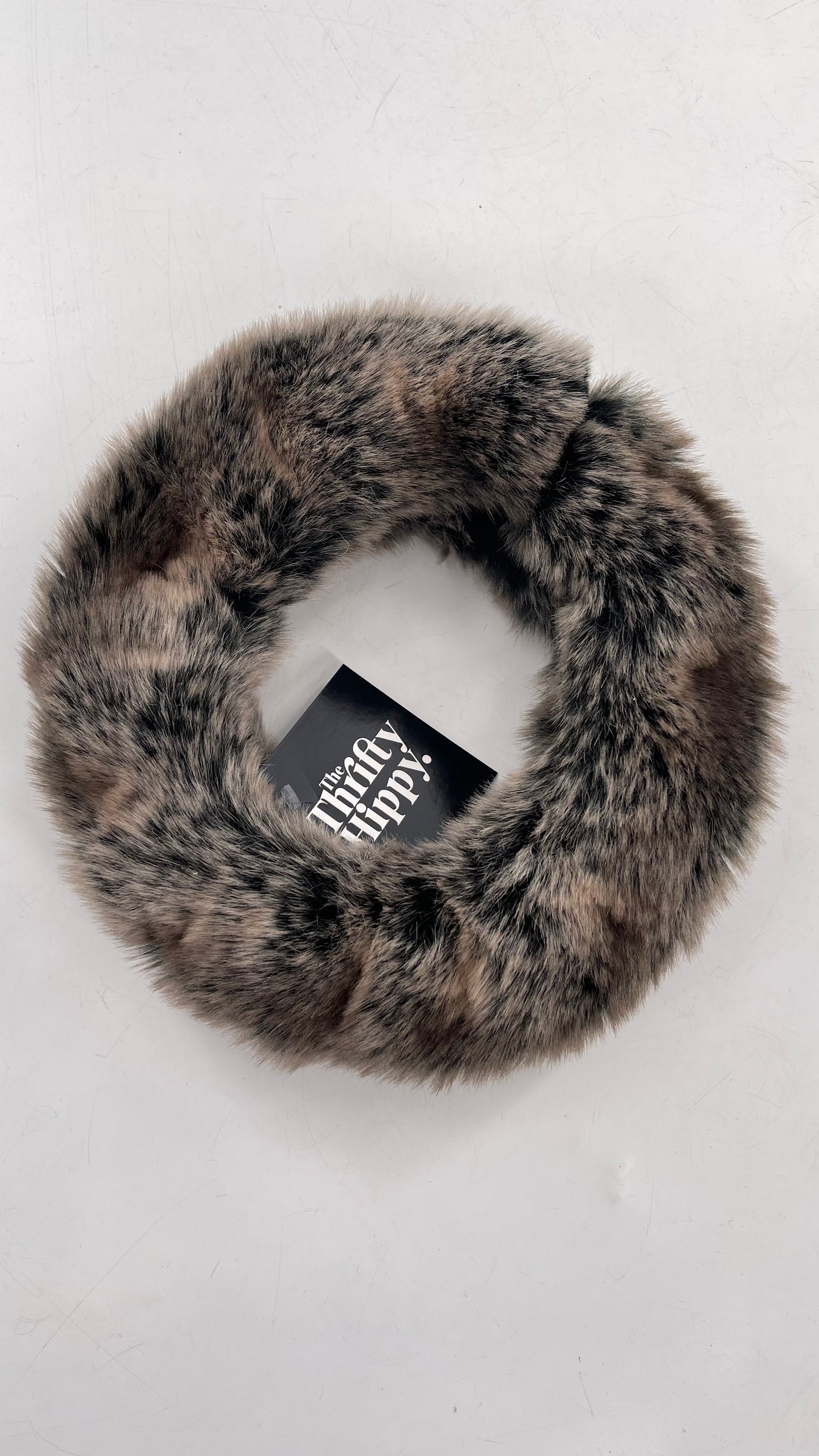 Mixed Tones Brown/Grey Fluffy Furry Headband