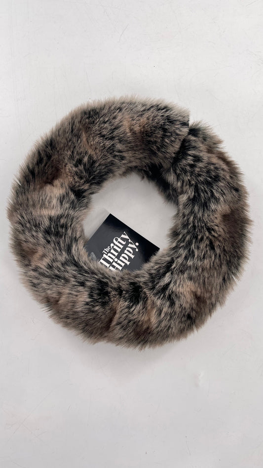 Mixed Tones Brown/Grey Fluffy Furry Headband