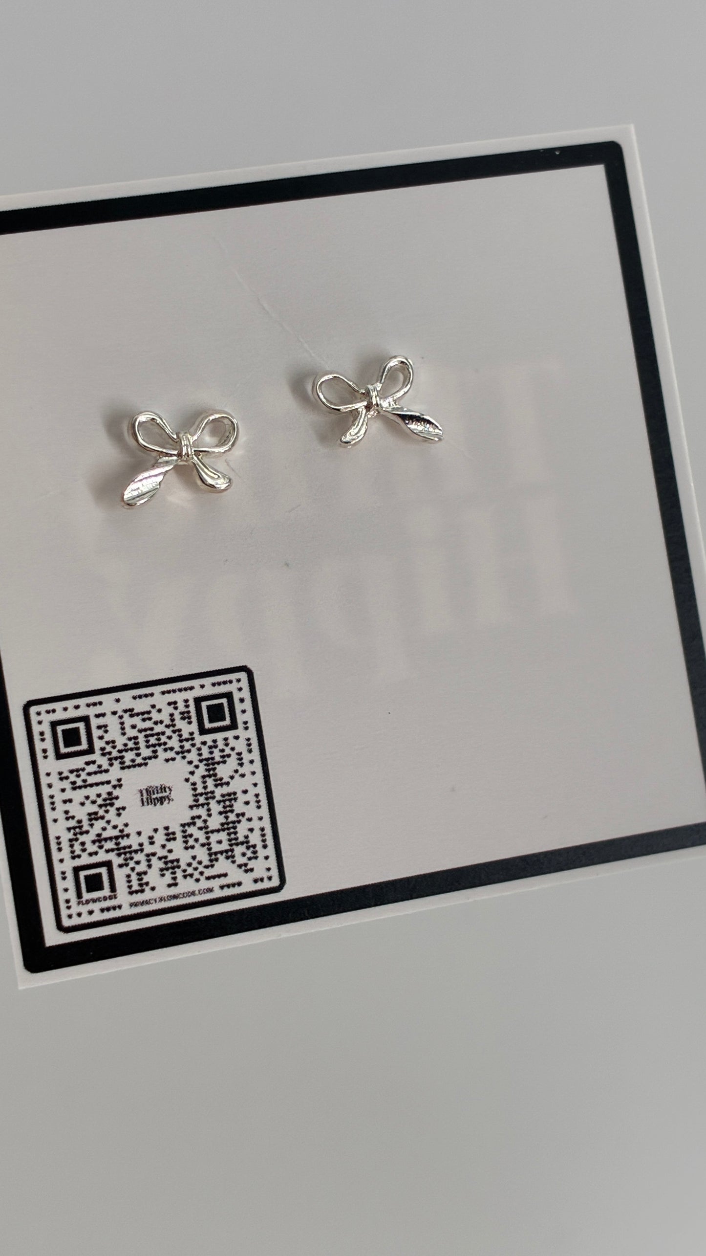 Tiny Dainty Silver Bow Earrings