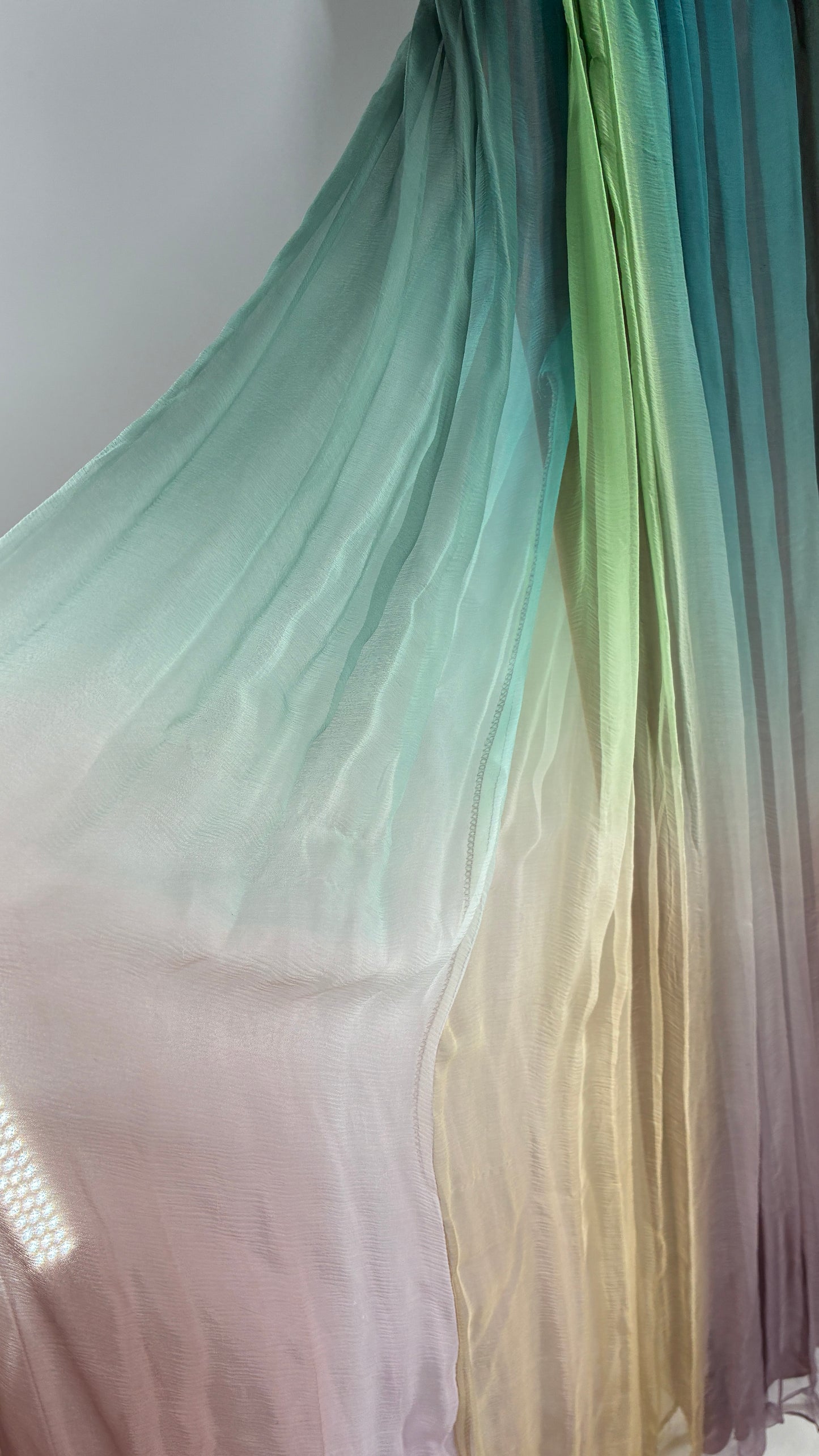 Vintage Dave & Johnny 100% Silk Ombré Bustier, Open Back Gown (5/XS/S)