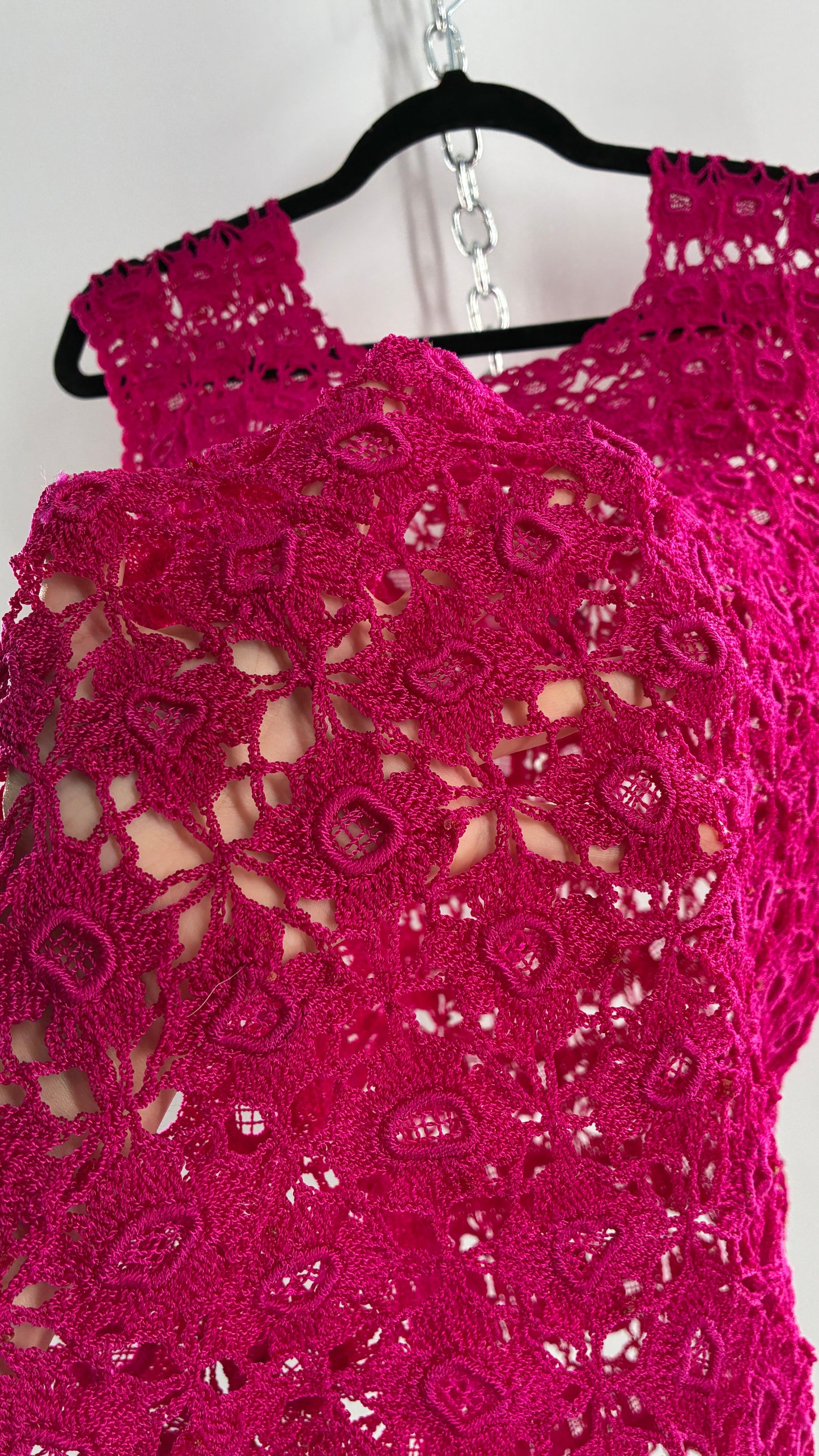 Vintage Handmade Crochet Hot Pink (Medium)