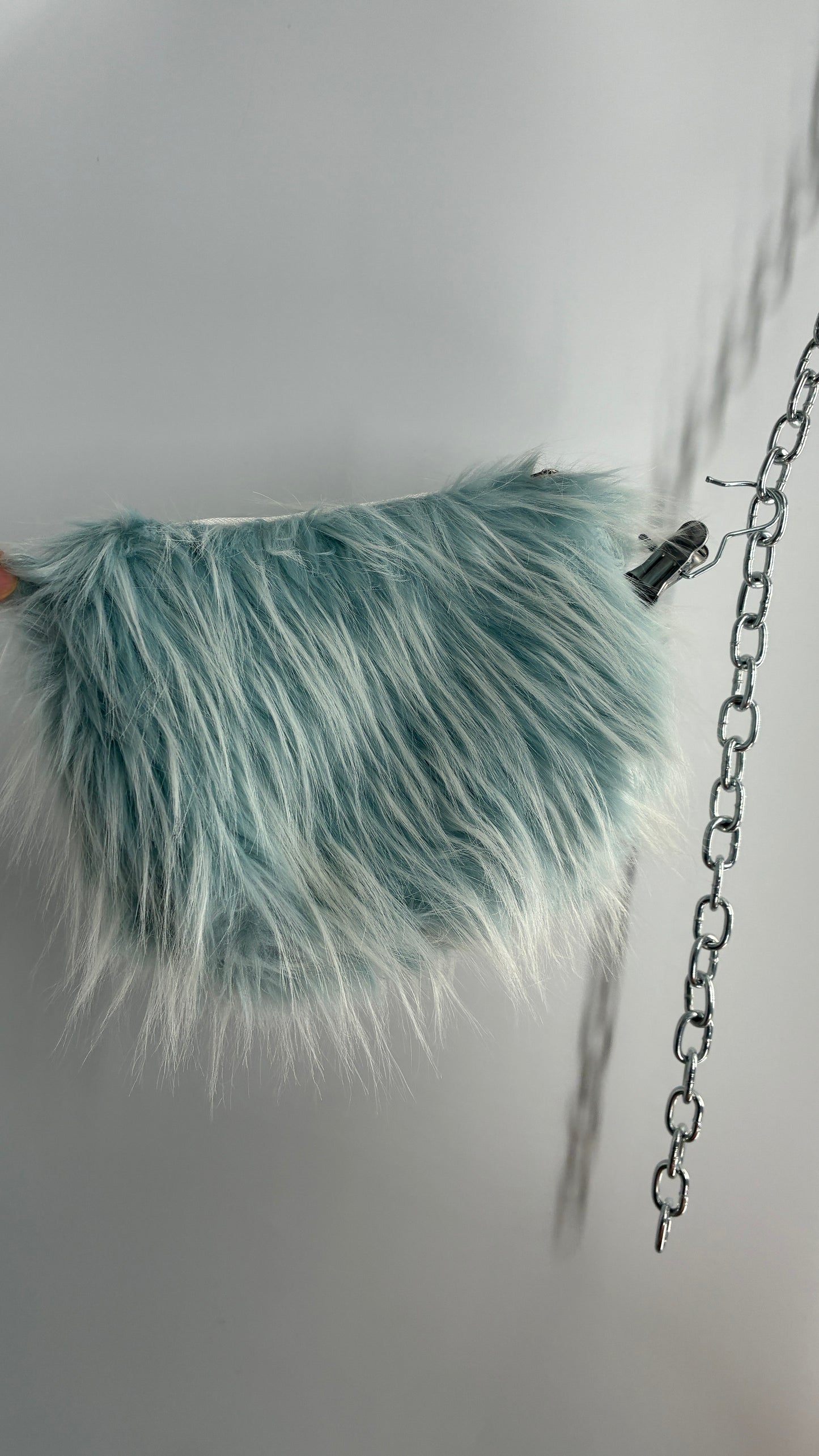 Baby Blue Troll Hair Makeup Bag