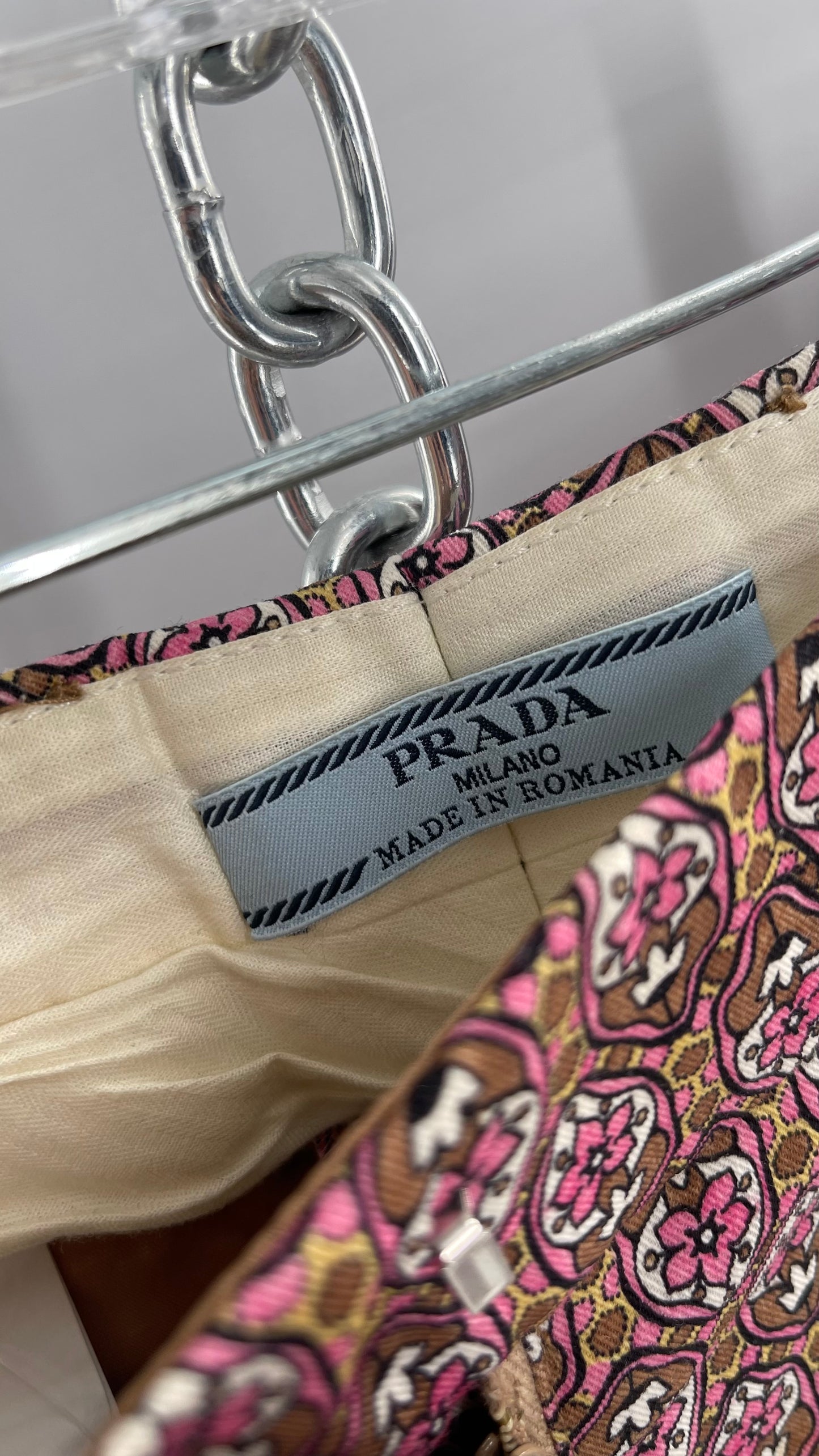 Vintage PRADA Trouser Brown Pink 1970s Style Pattern (28)