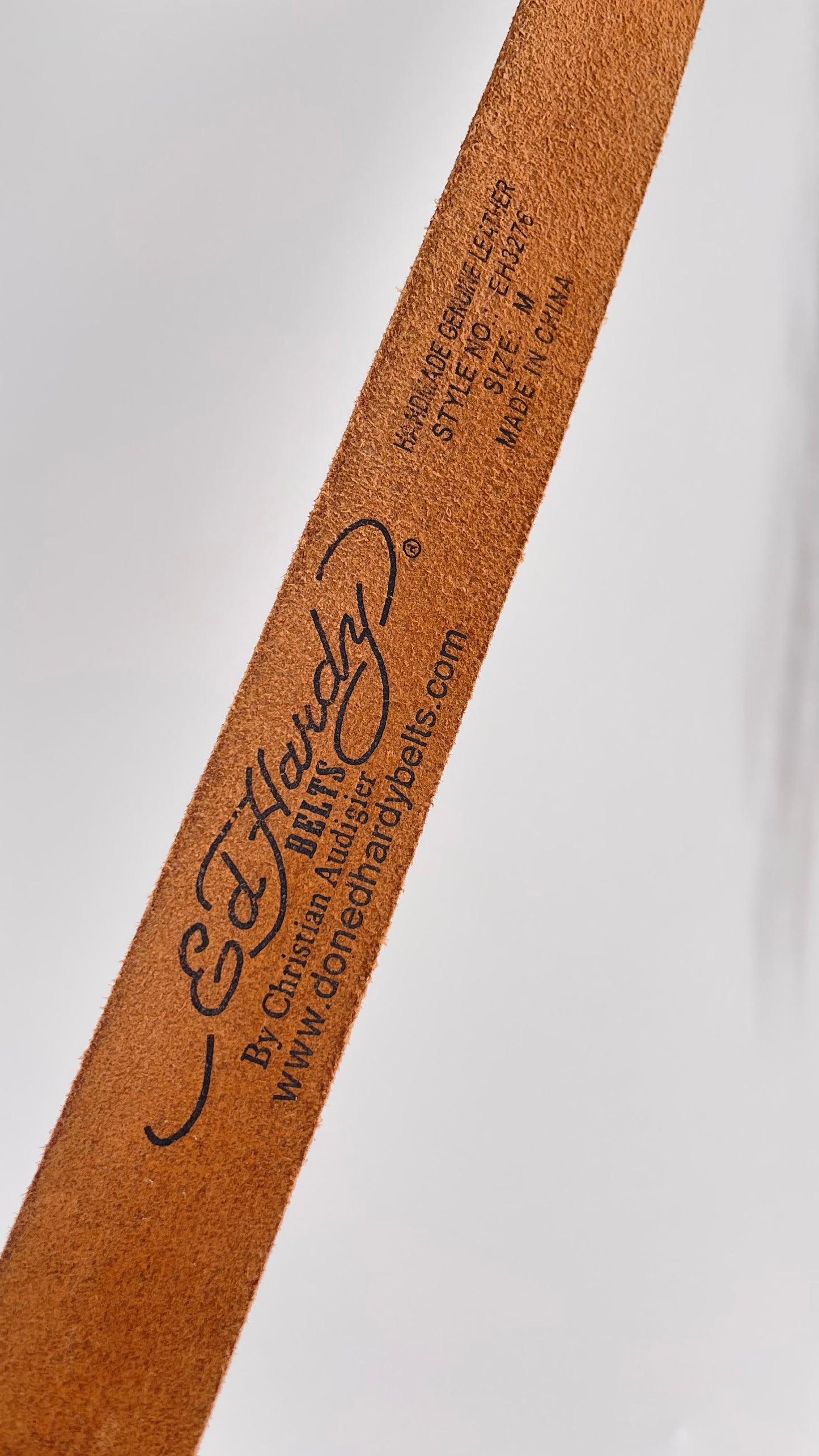 Ed Hardy Genuine Leather Belt with Rhinestones and Jaguars (M)