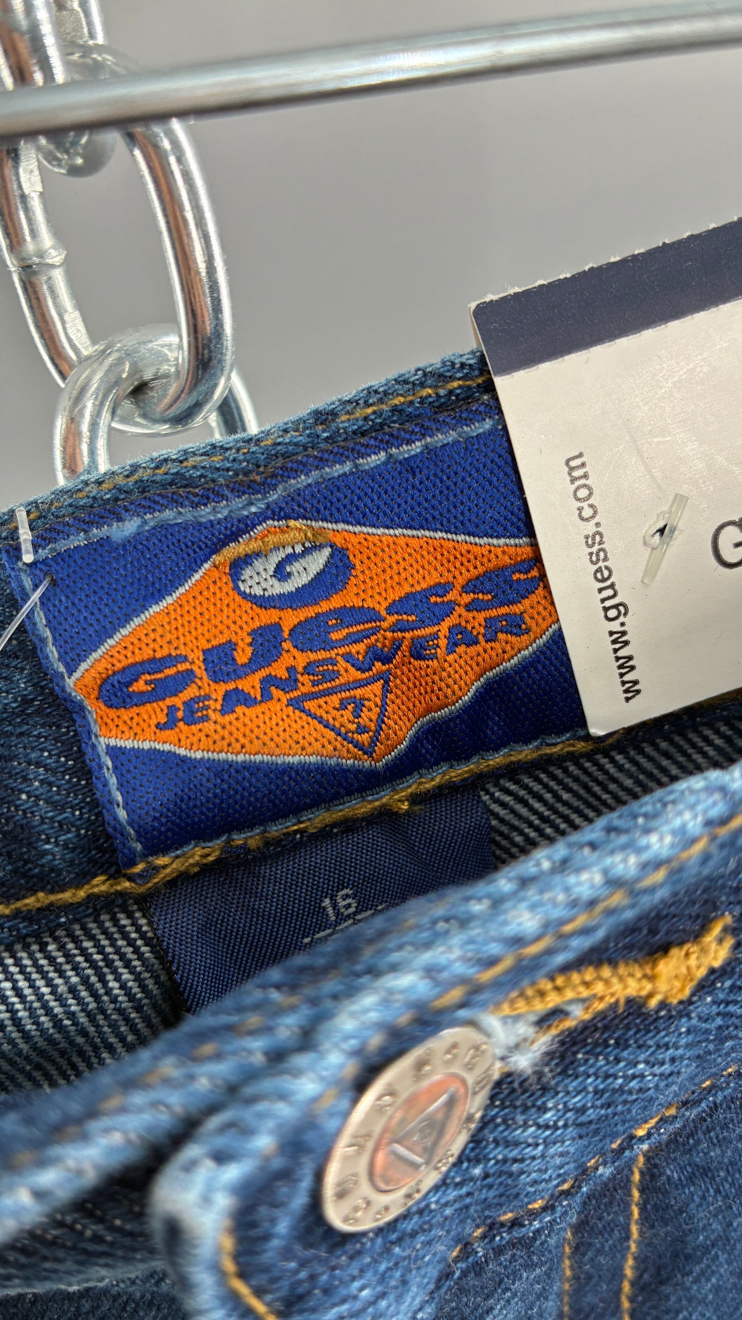 Rare Deadstock Vintage GUESS 1997 Baggy Wide Leg Cargo Jeans (28x29)
