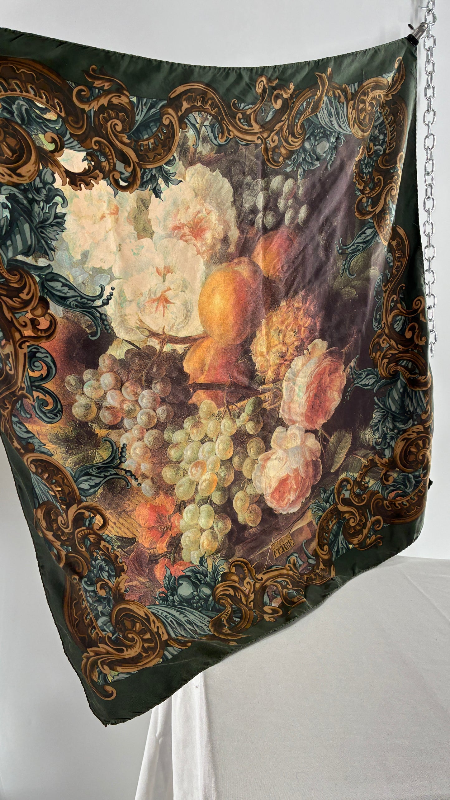 Vintage GIAN FRANCOFERRE Renaissance Style Painting Scarf