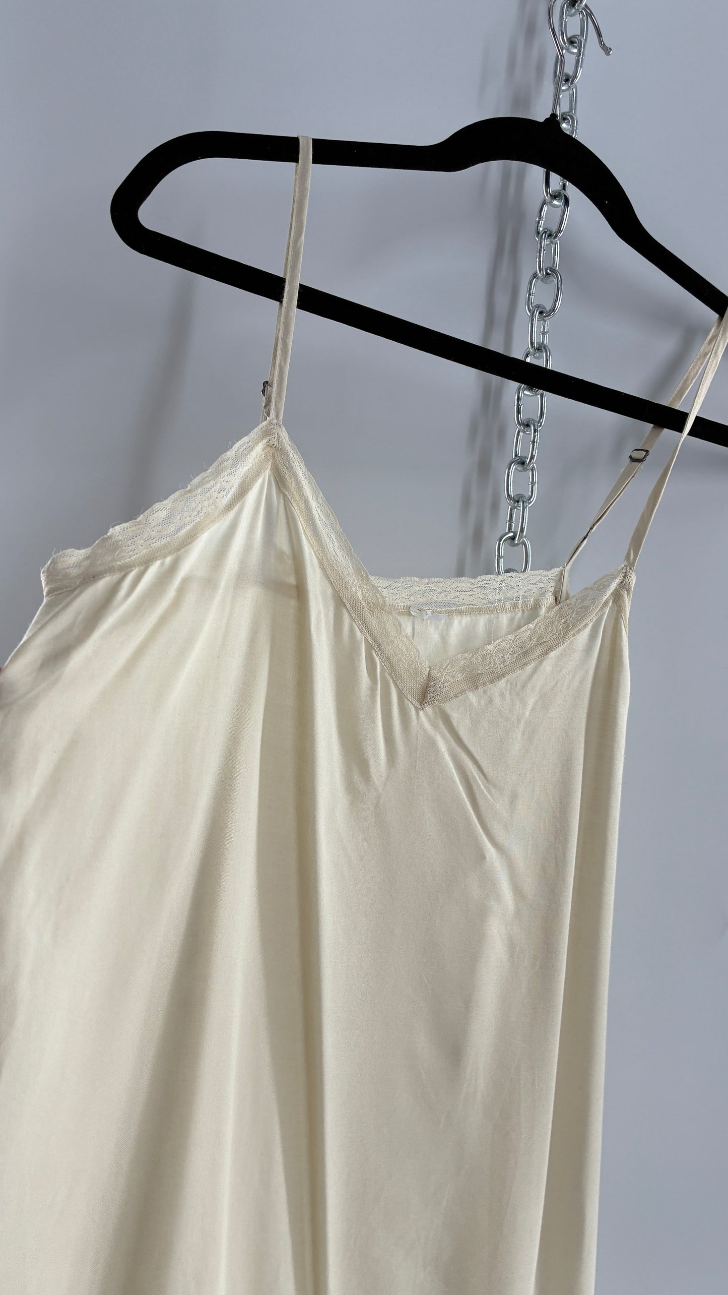 Beige Slip Dress with Lace Trim (2)