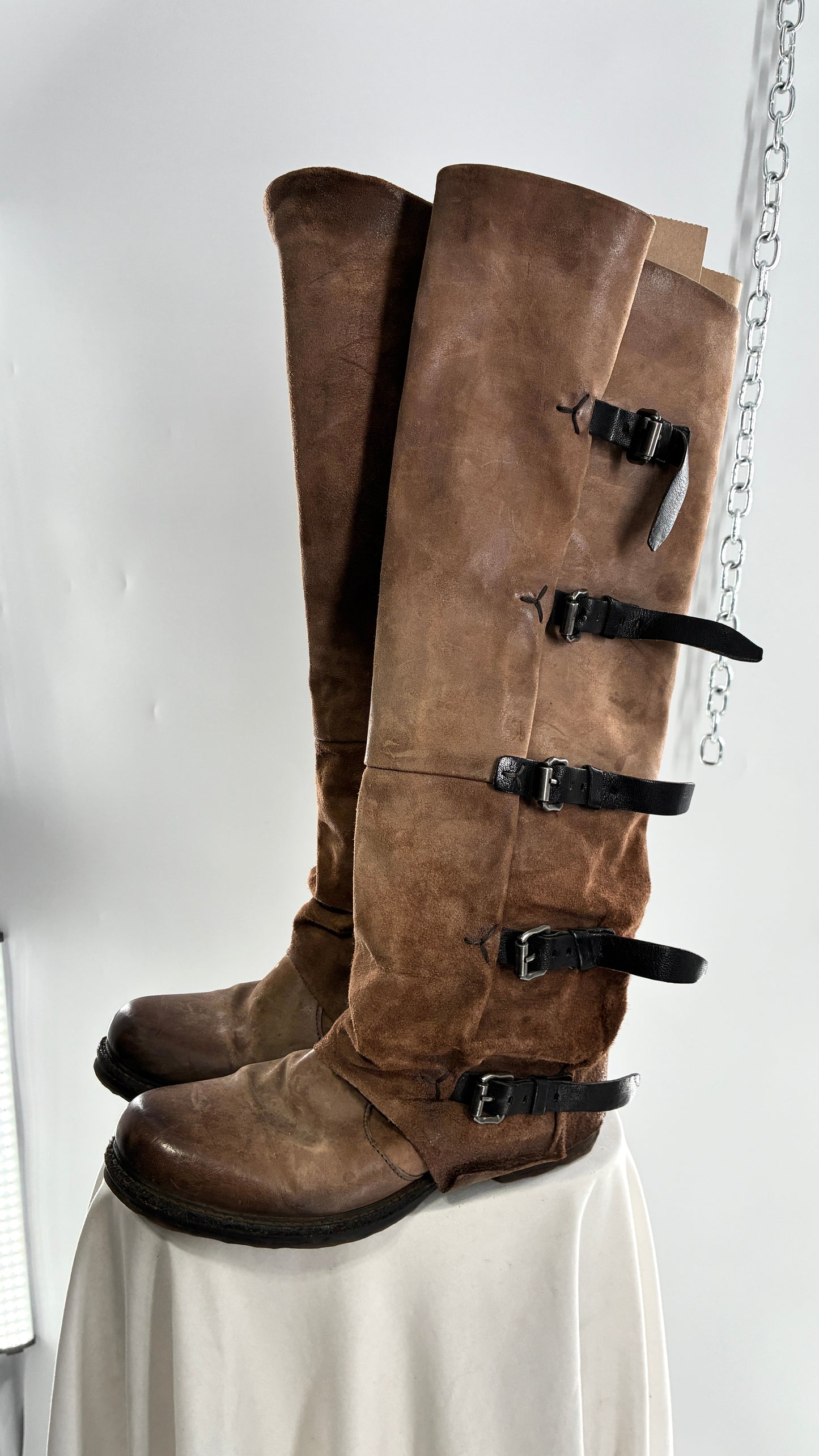 Tatum Over the Knee AS98 Distressed Worn Boots (41)