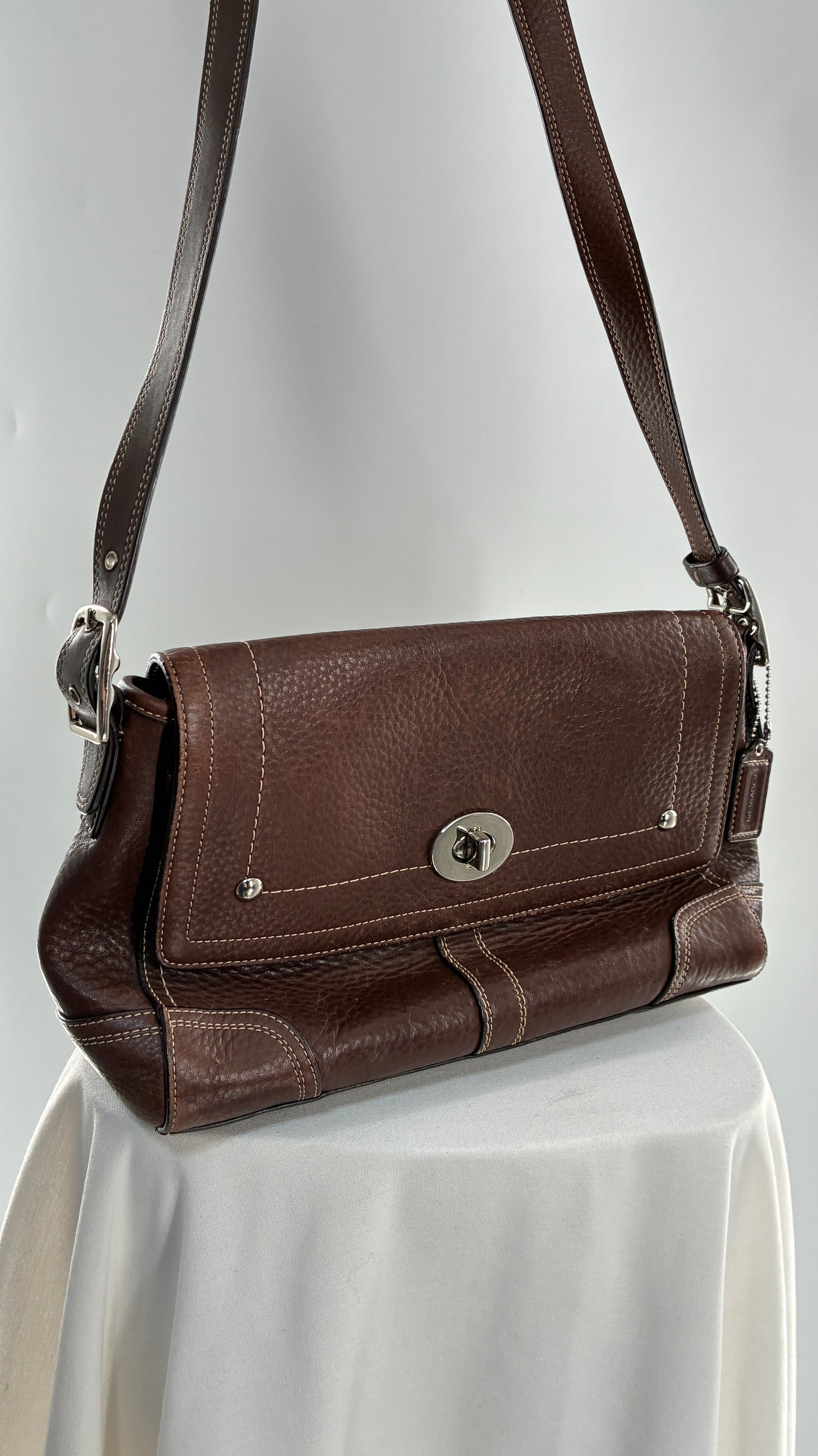 Vintage COACH Hamilton Brown Leather Crossbody